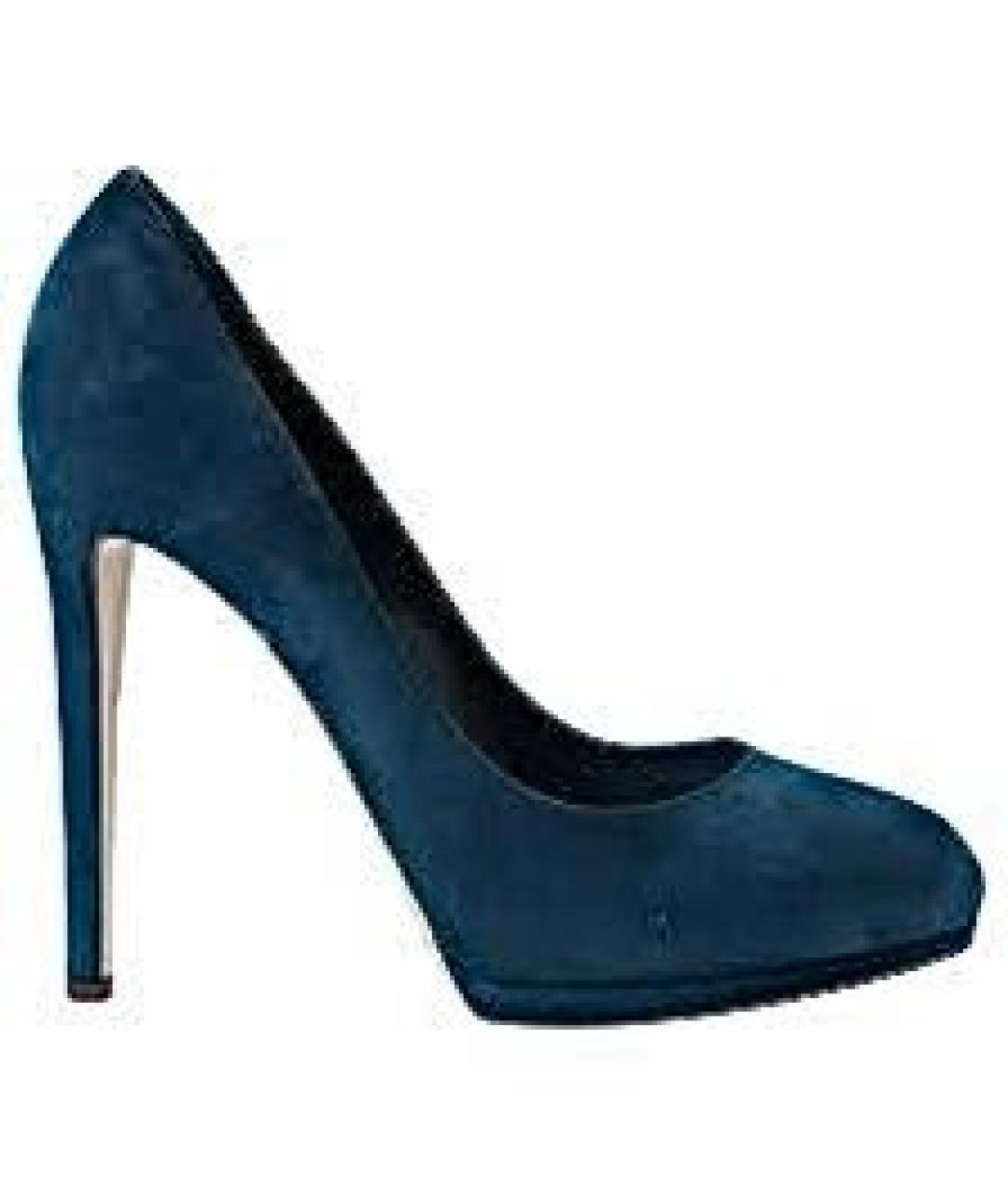 SERGIO ROSSI Темно-синие замшевые туфли, фото 8