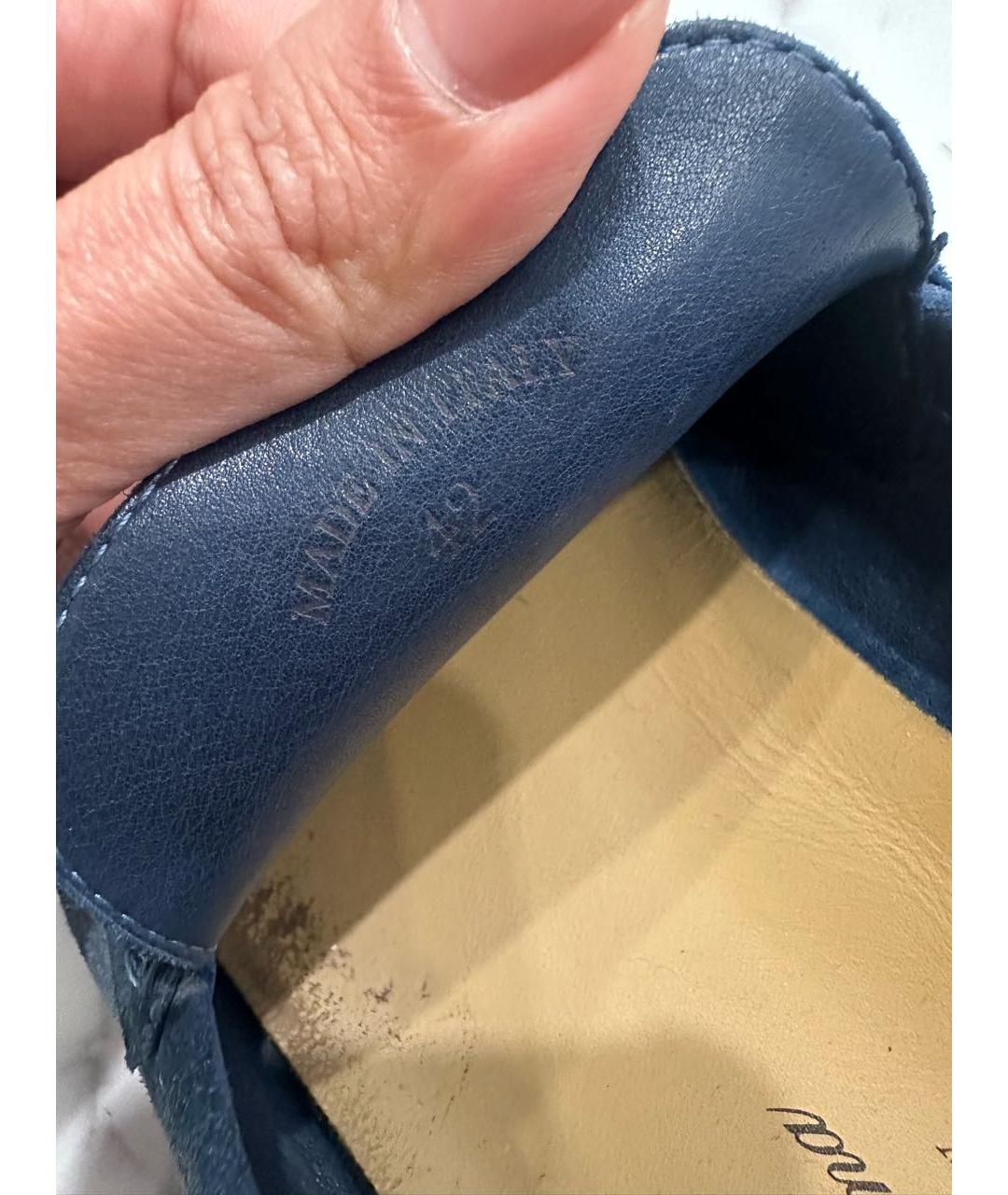 LORO PIANA Синие замшевые лоферы, фото 8