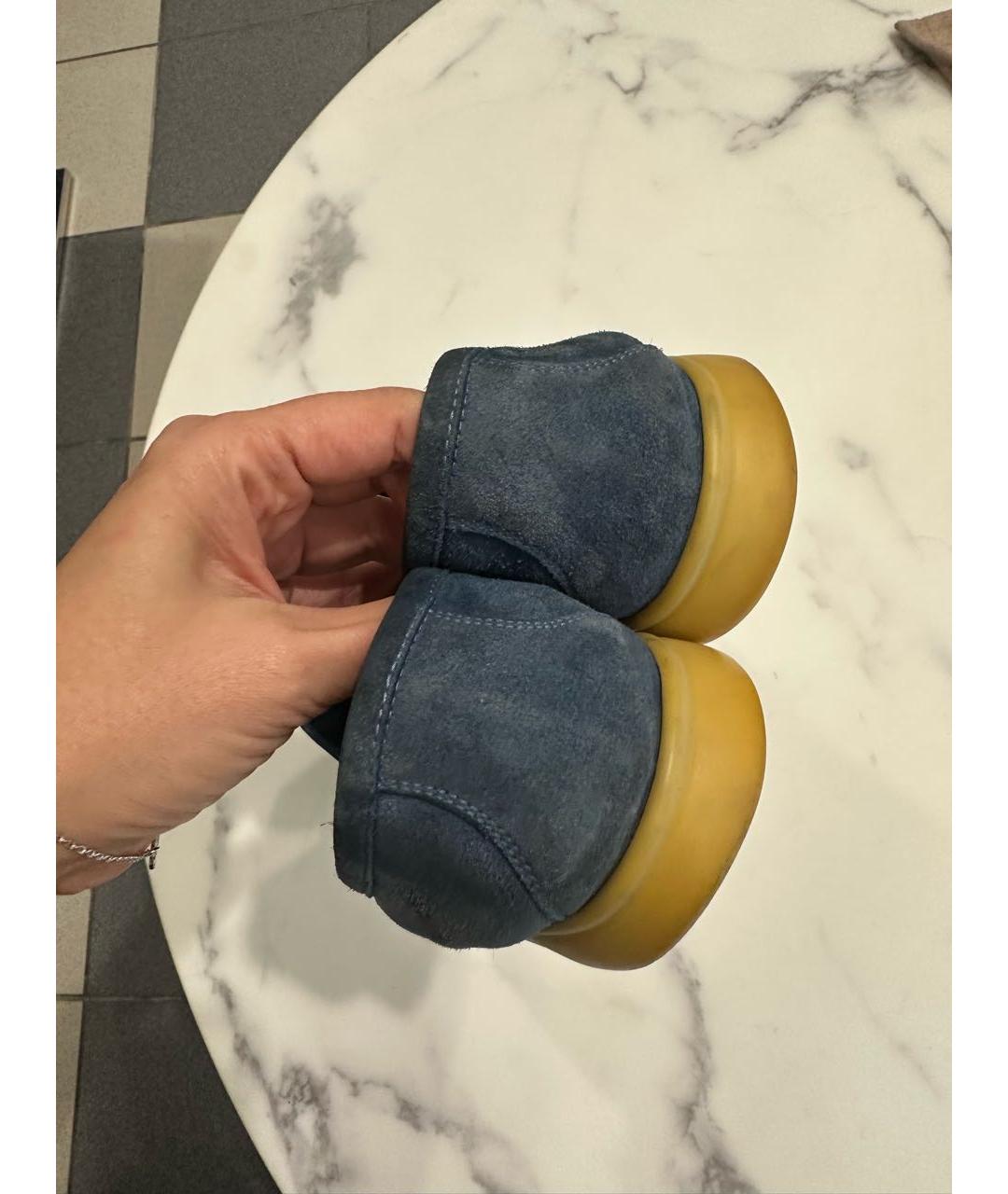 LORO PIANA Синие замшевые лоферы, фото 5