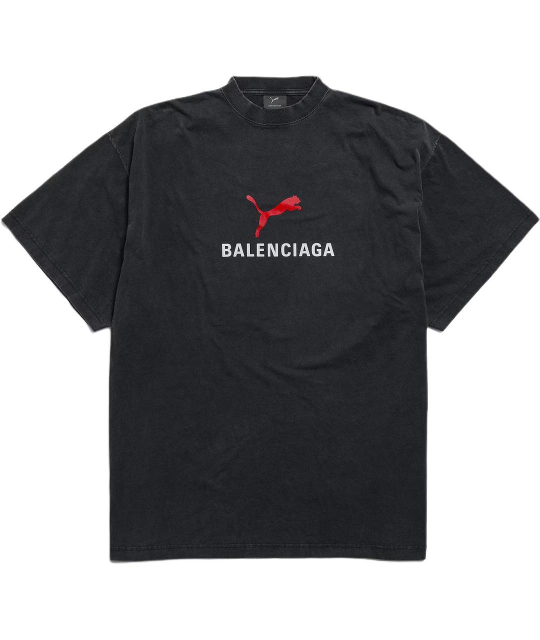 BALENCIAGA Черная хлопковая футболка, фото 1