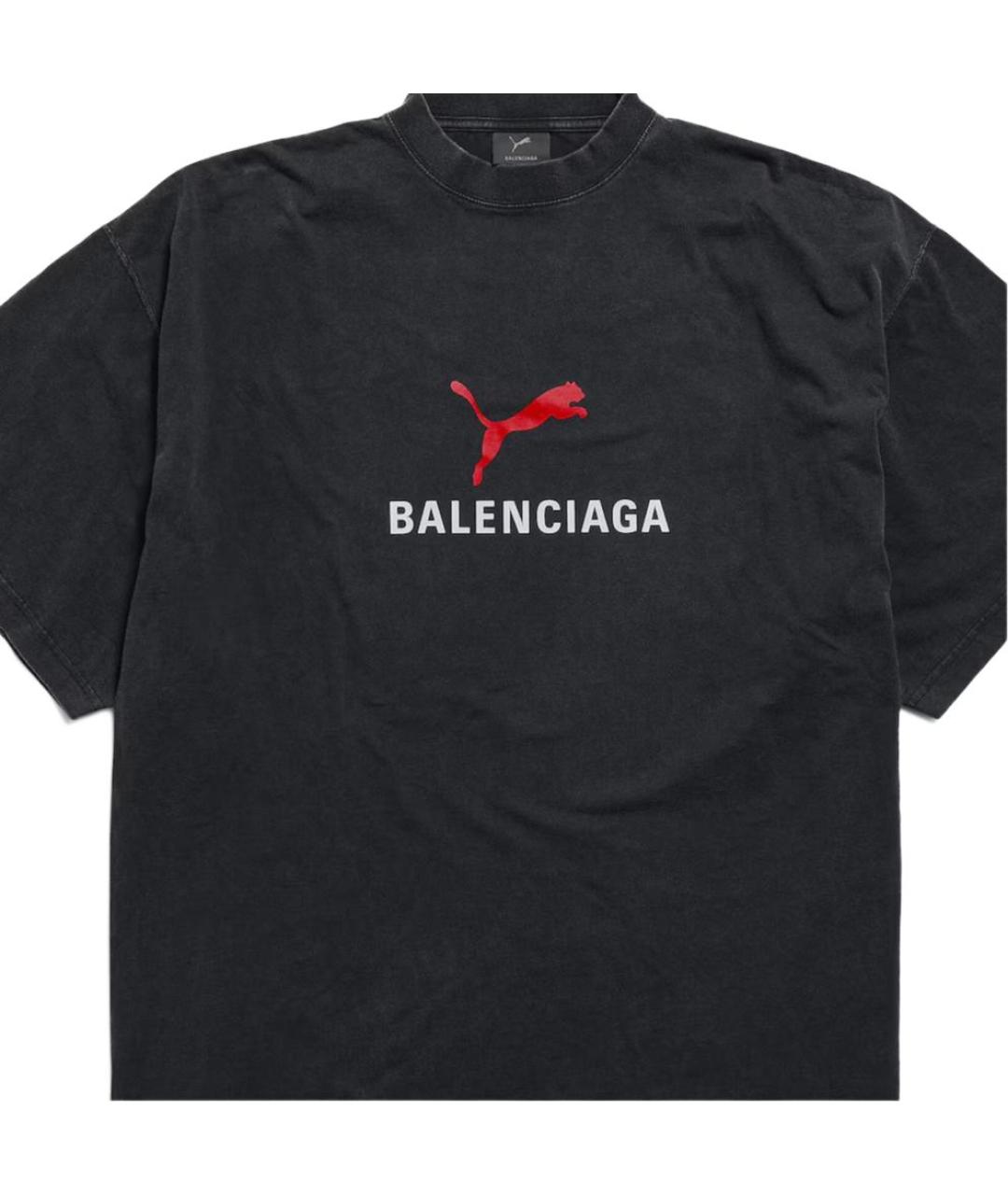 BALENCIAGA Черная хлопковая футболка, фото 7