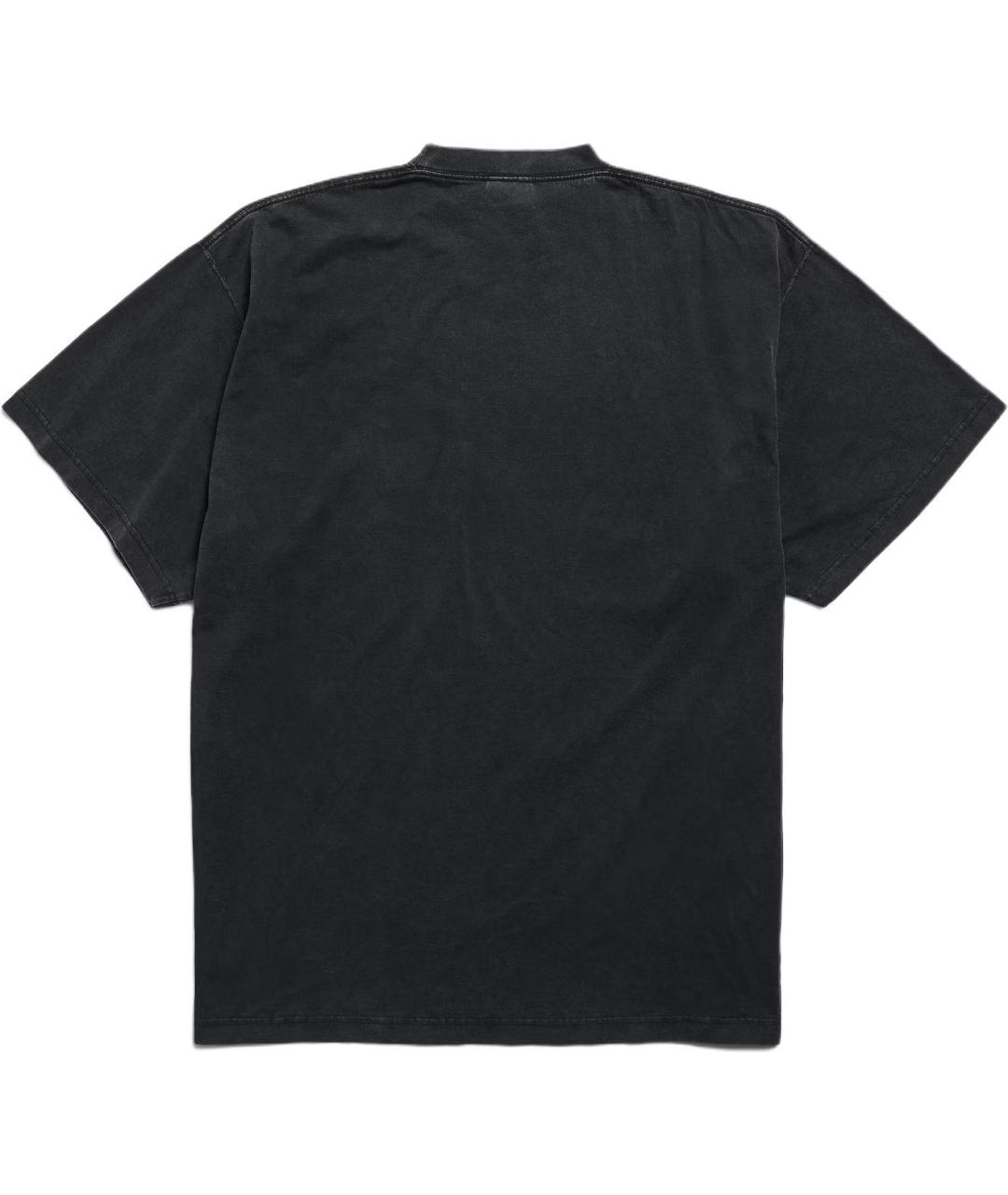 BALENCIAGA Черная хлопковая футболка, фото 2