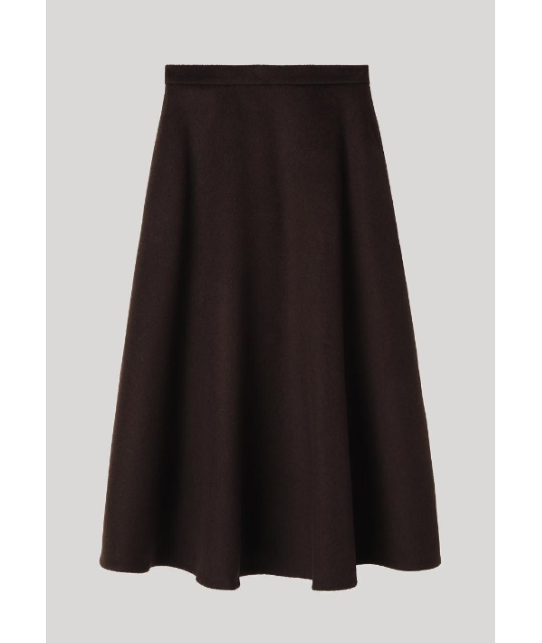 ROHE Коричневая шерстяная юбка миди, фото 5