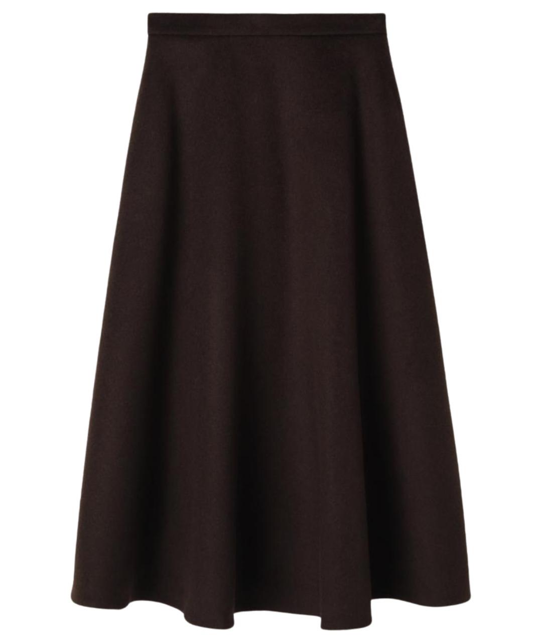 ROHE Коричневая шерстяная юбка миди, фото 1