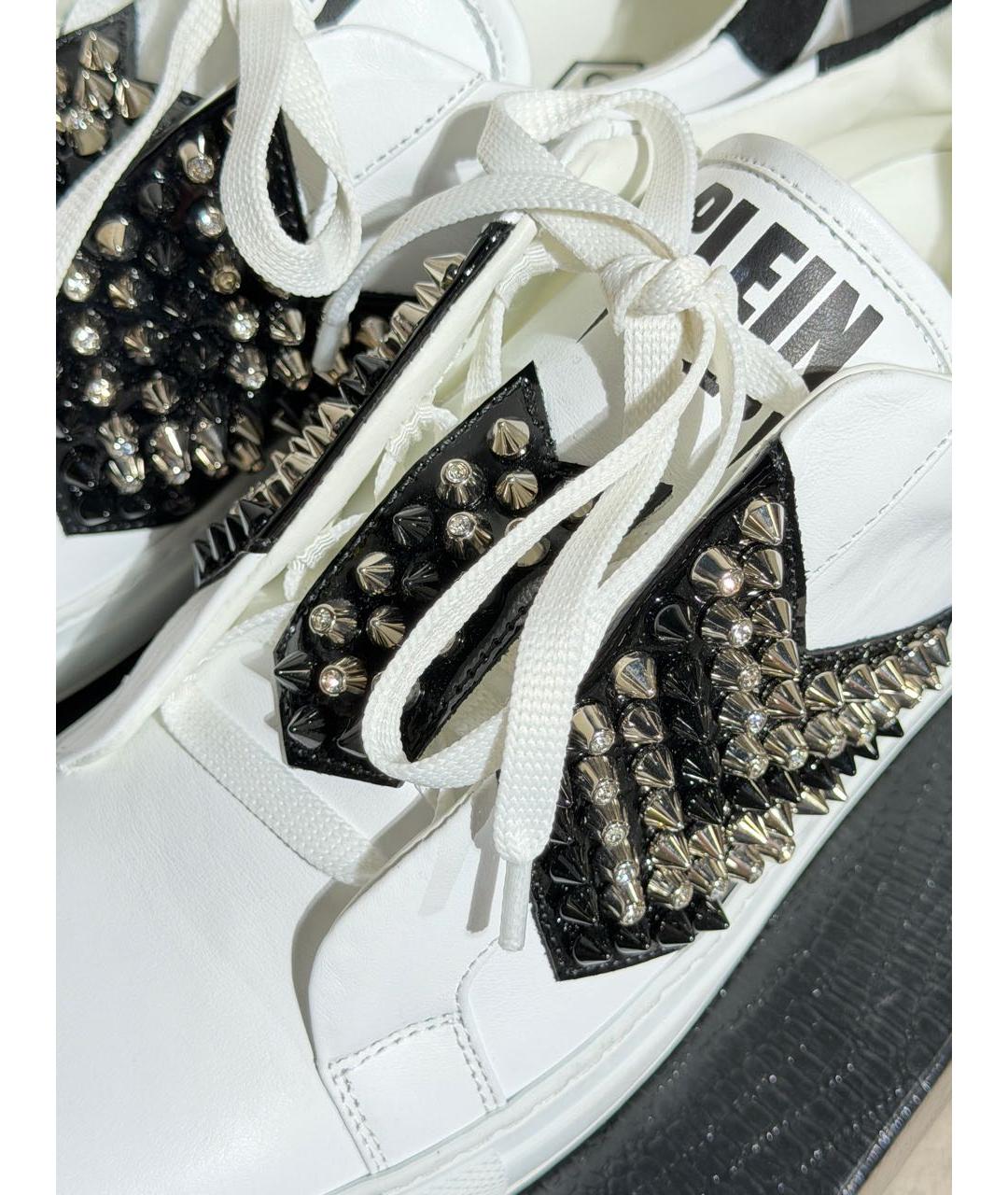 PHILIPP PLEIN Белые кожаные кеды, фото 6