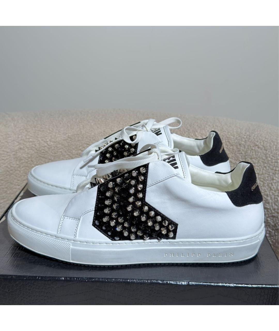 PHILIPP PLEIN Белые кожаные кеды, фото 8