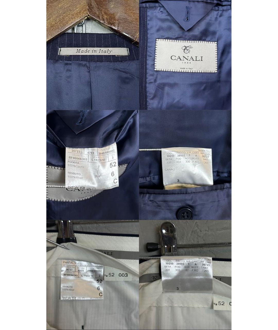 CANALI Темно-синий классический костюм, фото 8
