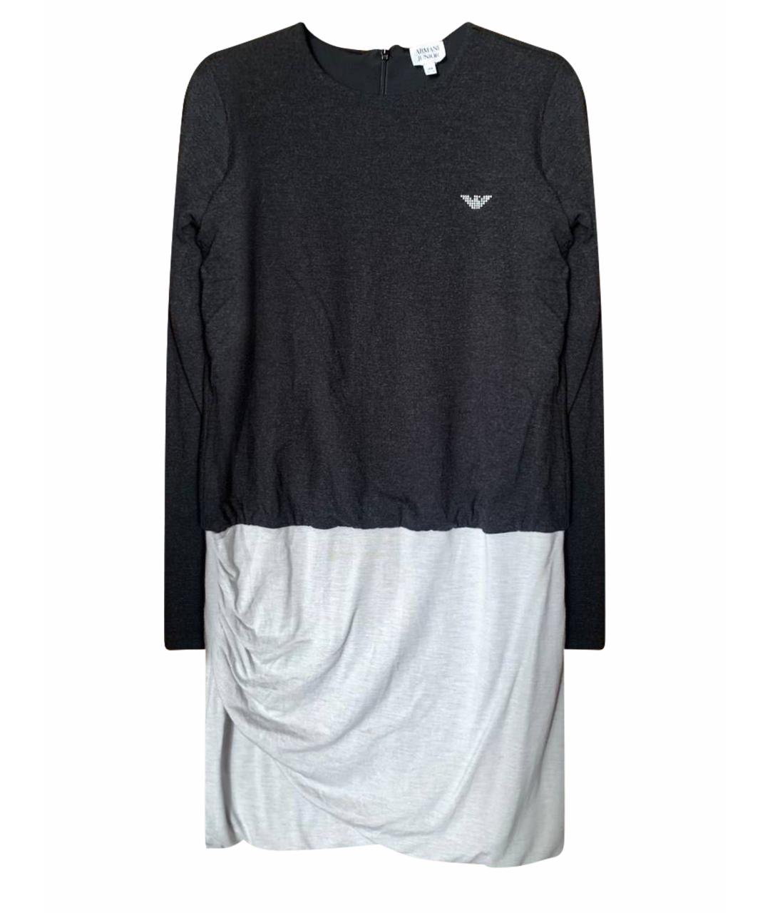 ARMANI JUNIOR Черное хлопковое повседневное платье, фото 1