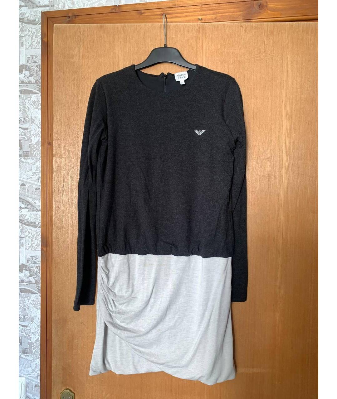 ARMANI JUNIOR Черное хлопковое повседневное платье, фото 3