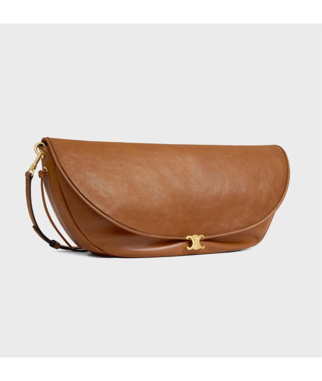 CELINE Коричневая кожаная сумка через плечо, фото 2