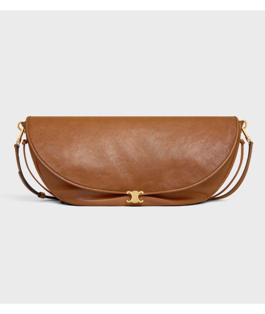 CELINE Коричневая кожаная сумка через плечо, фото 5