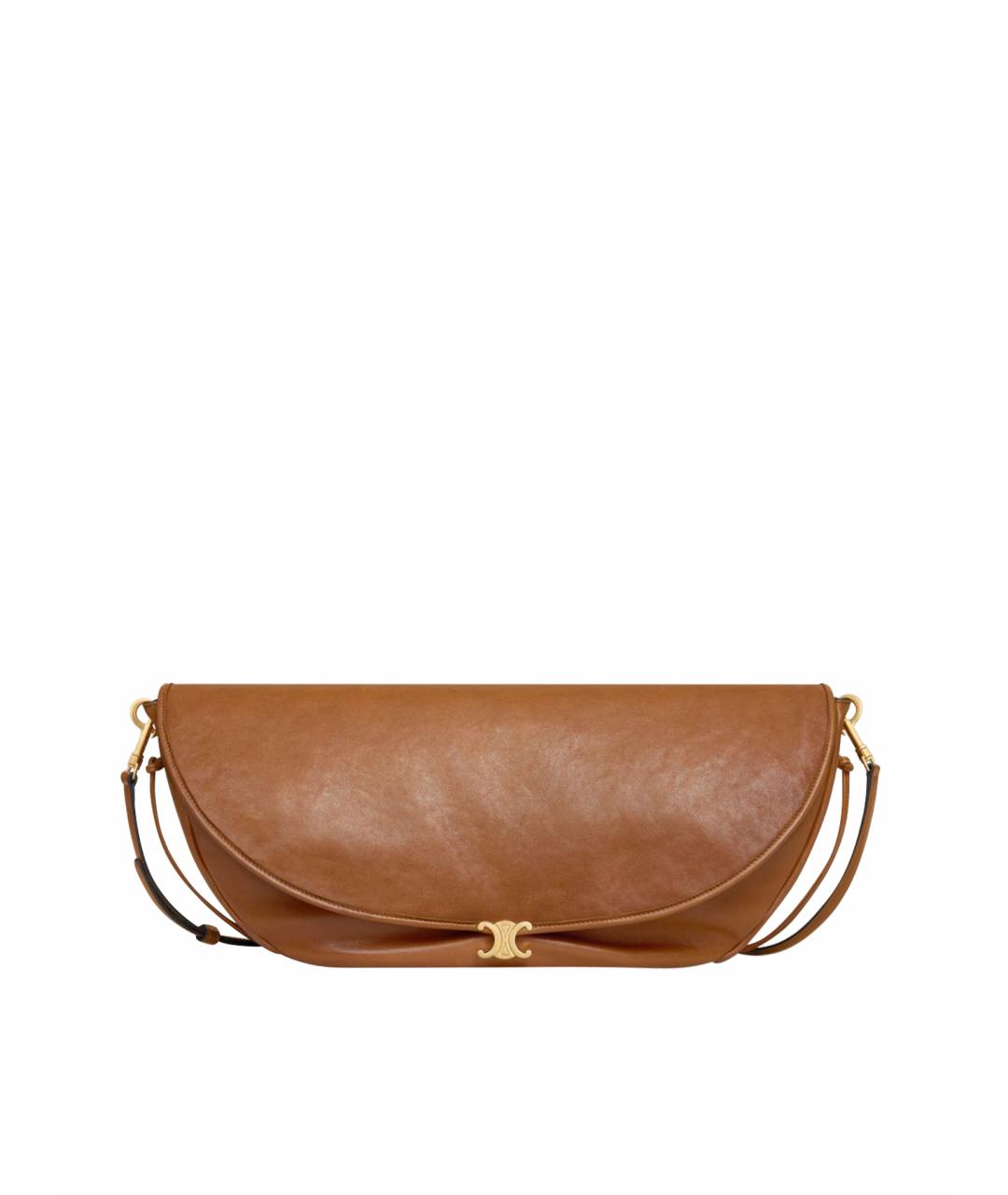 CELINE Коричневая кожаная сумка через плечо, фото 1