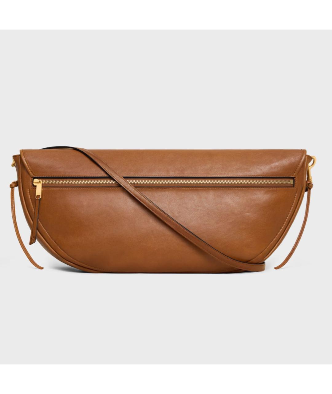 CELINE Коричневая кожаная сумка через плечо, фото 3