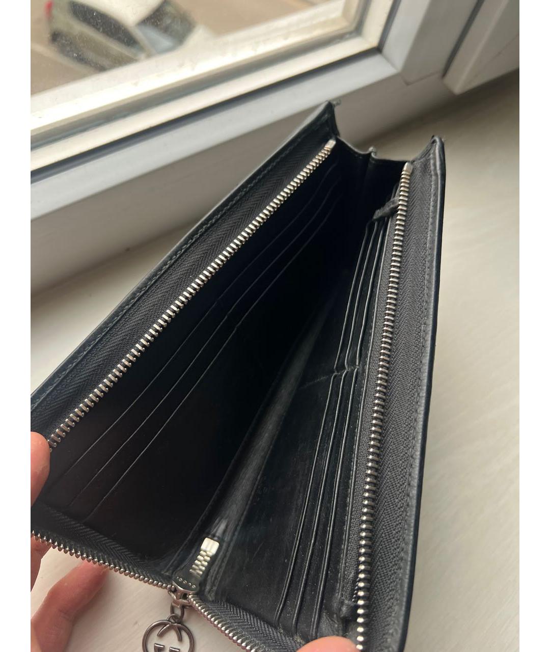 GUCCI Черный полиуретановый кошелек, фото 3