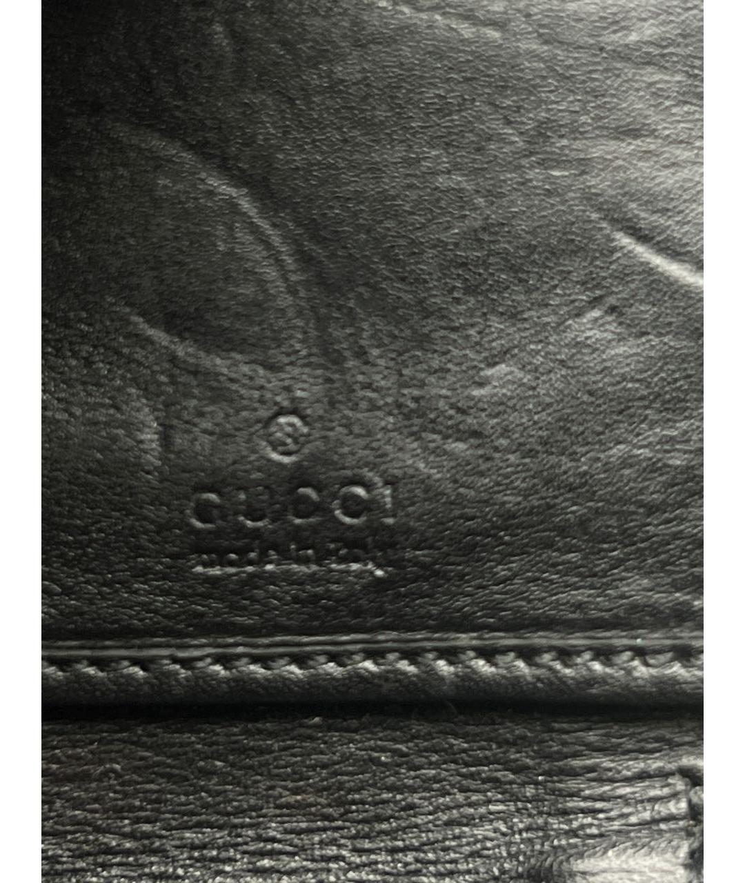 GUCCI Черный полиуретановый кошелек, фото 4