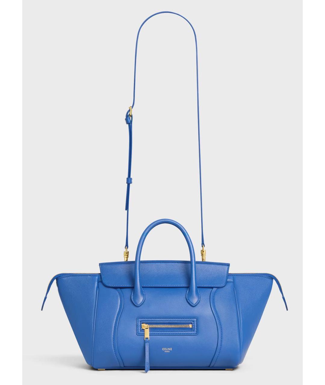 CELINE Синяя кожаная сумка тоут, фото 4