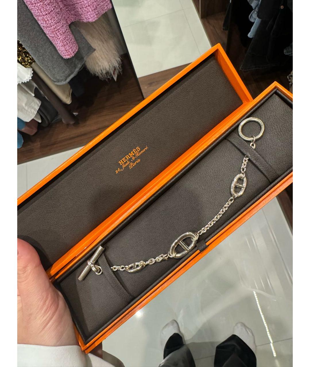 HERMES Серебрянный серебряный браслет, фото 2
