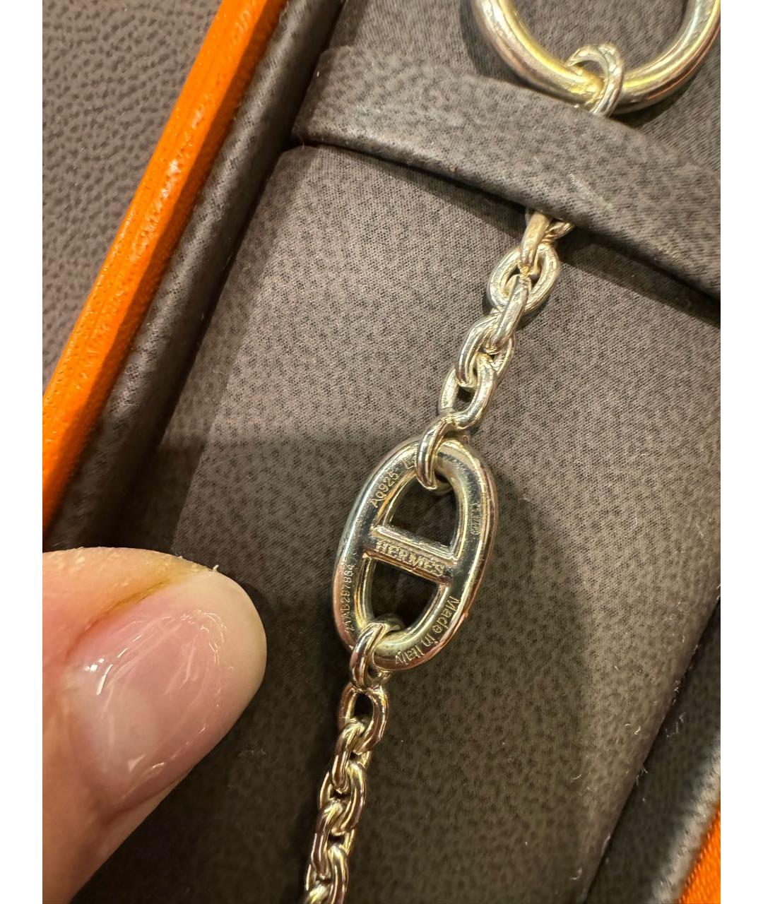 HERMES Серебрянный серебряный браслет, фото 3