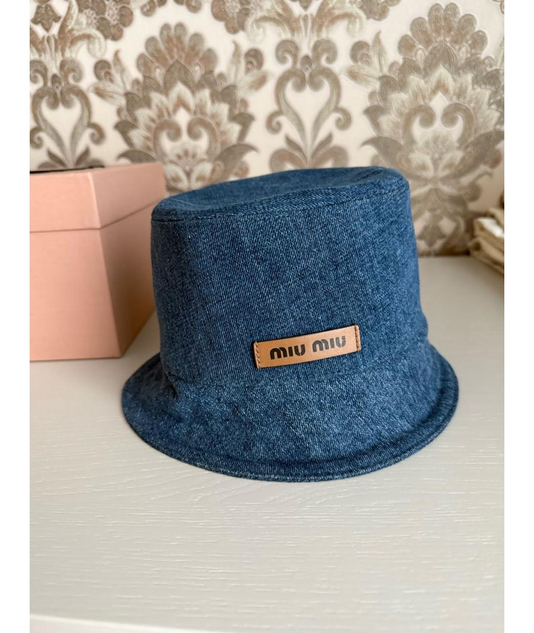 MIU MIU Синяя хлопковая панама, фото 7