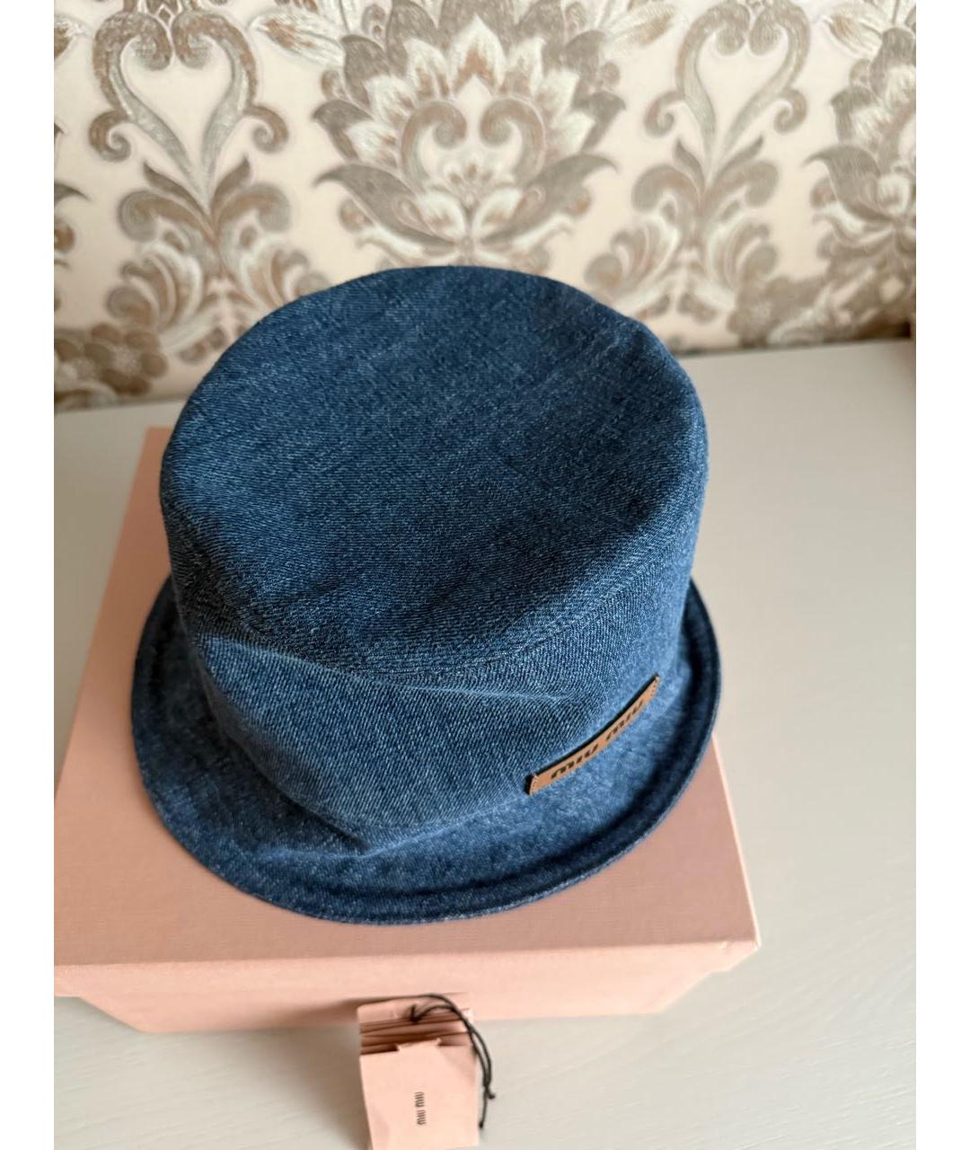 MIU MIU Синяя хлопковая панама, фото 5