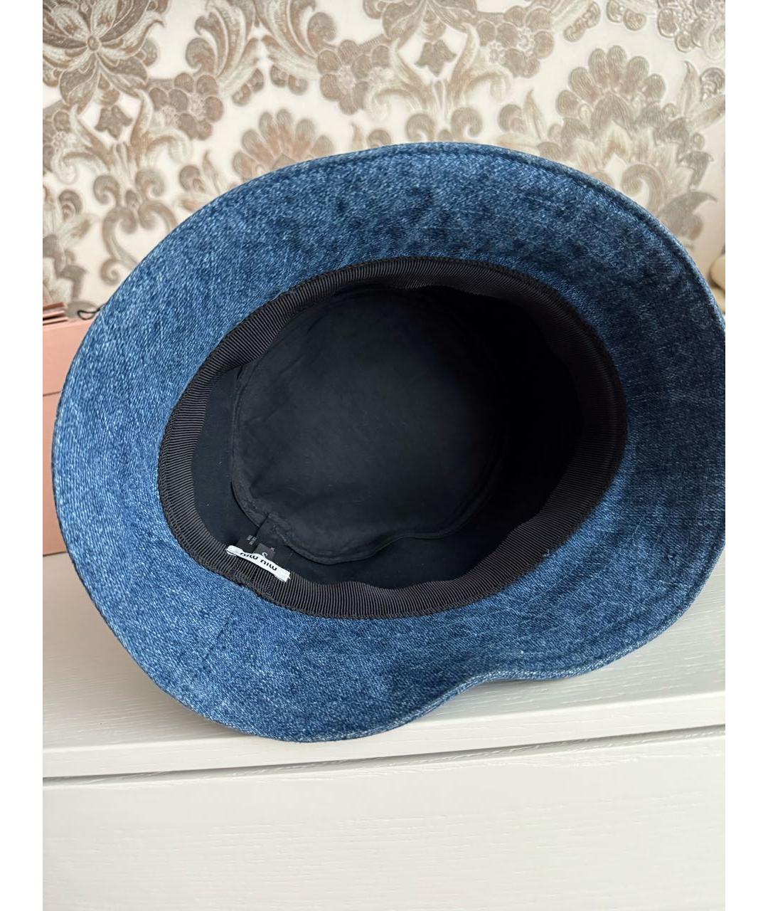 MIU MIU Синяя хлопковая панама, фото 3