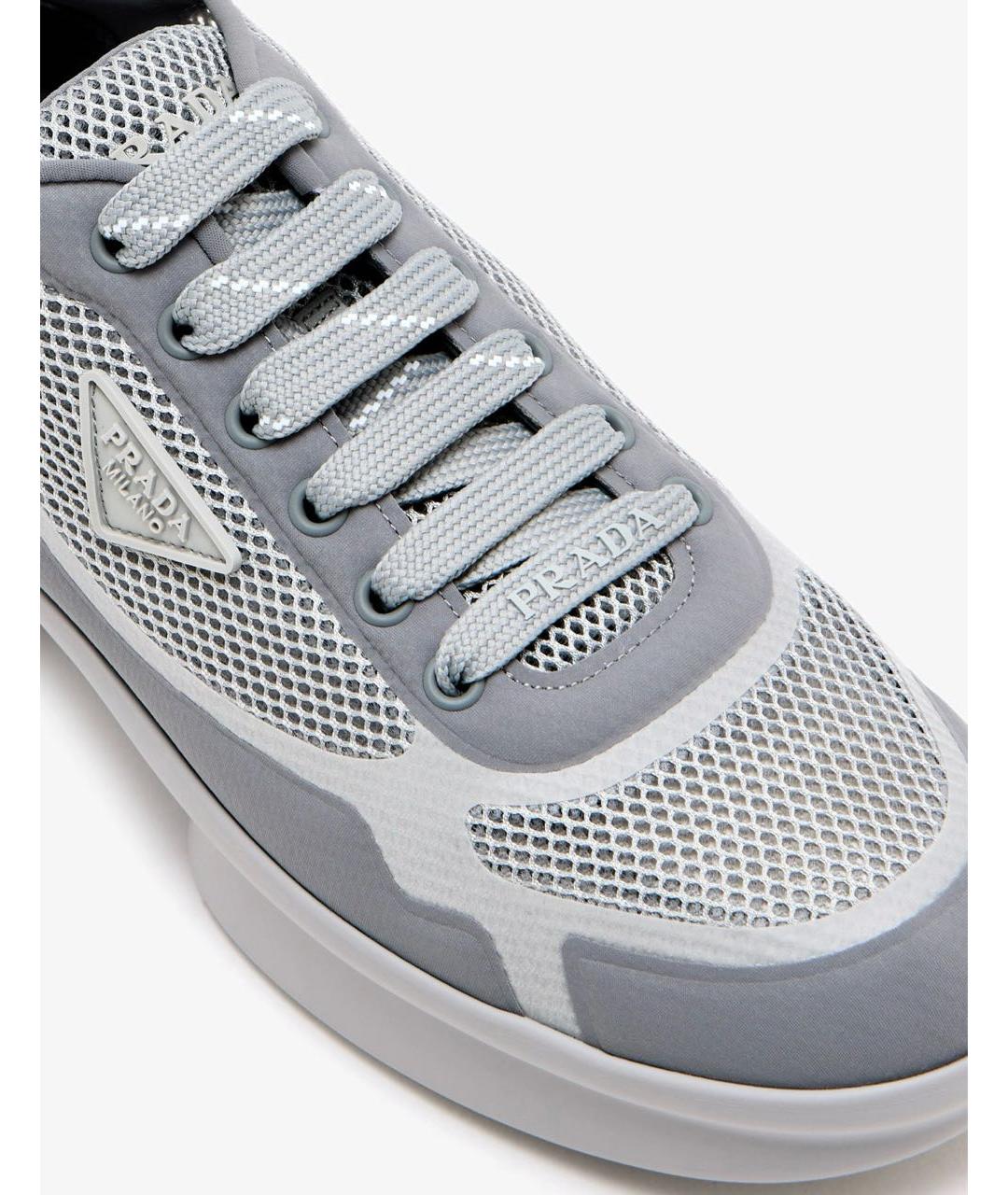 PRADA Серые текстильные кроссовки, фото 2