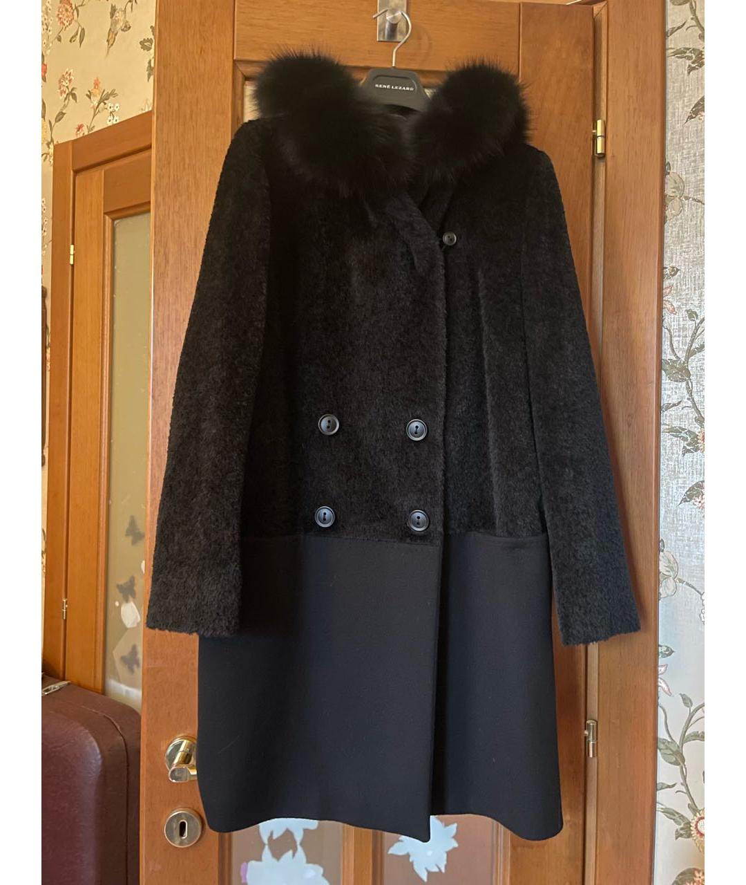 MAX MARA STUDIO Черное шерстяное пальто, фото 6