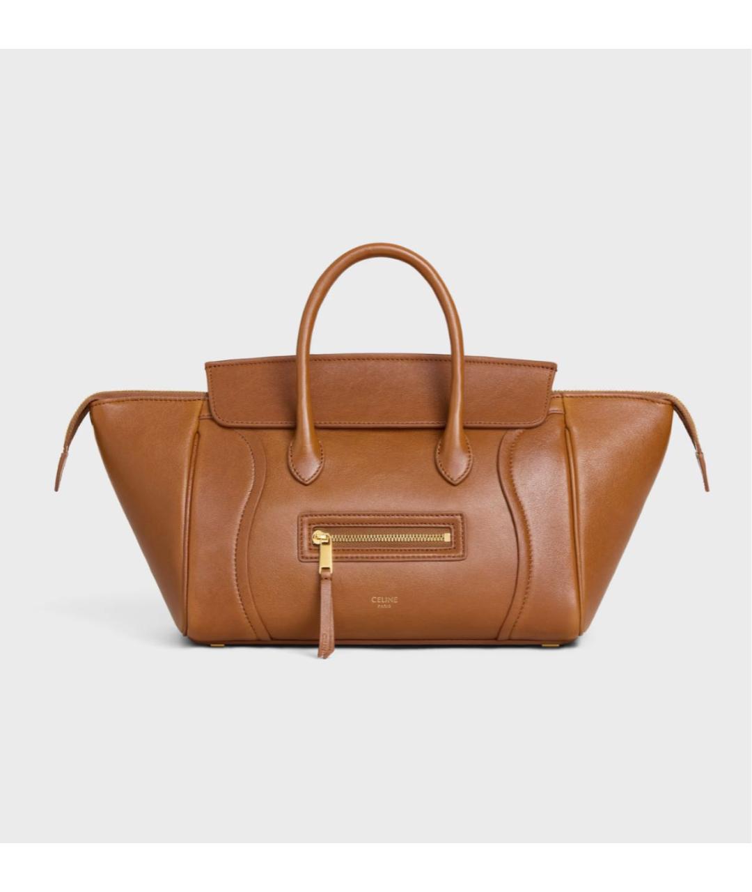 CELINE Коричневая кожаная сумка тоут, фото 5