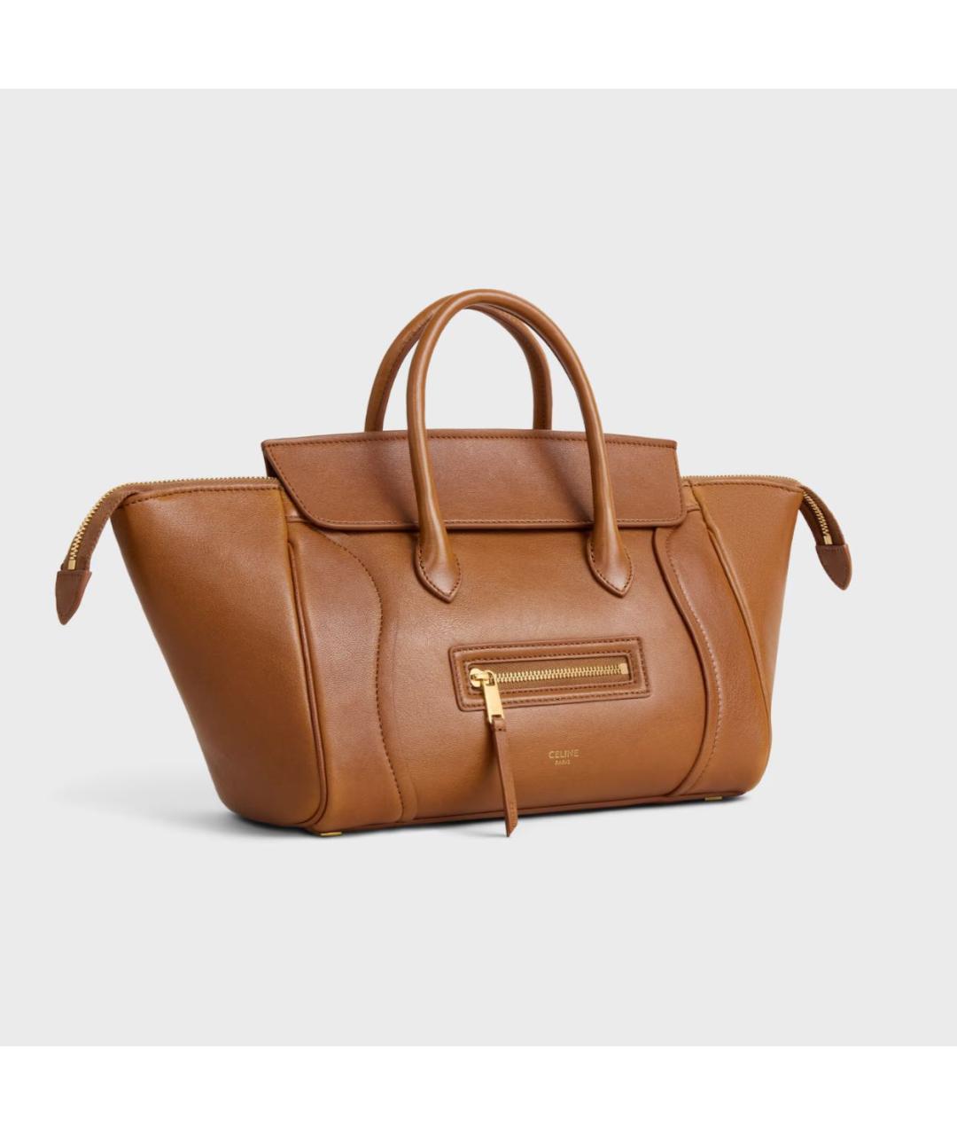 CELINE Коричневая кожаная сумка тоут, фото 4