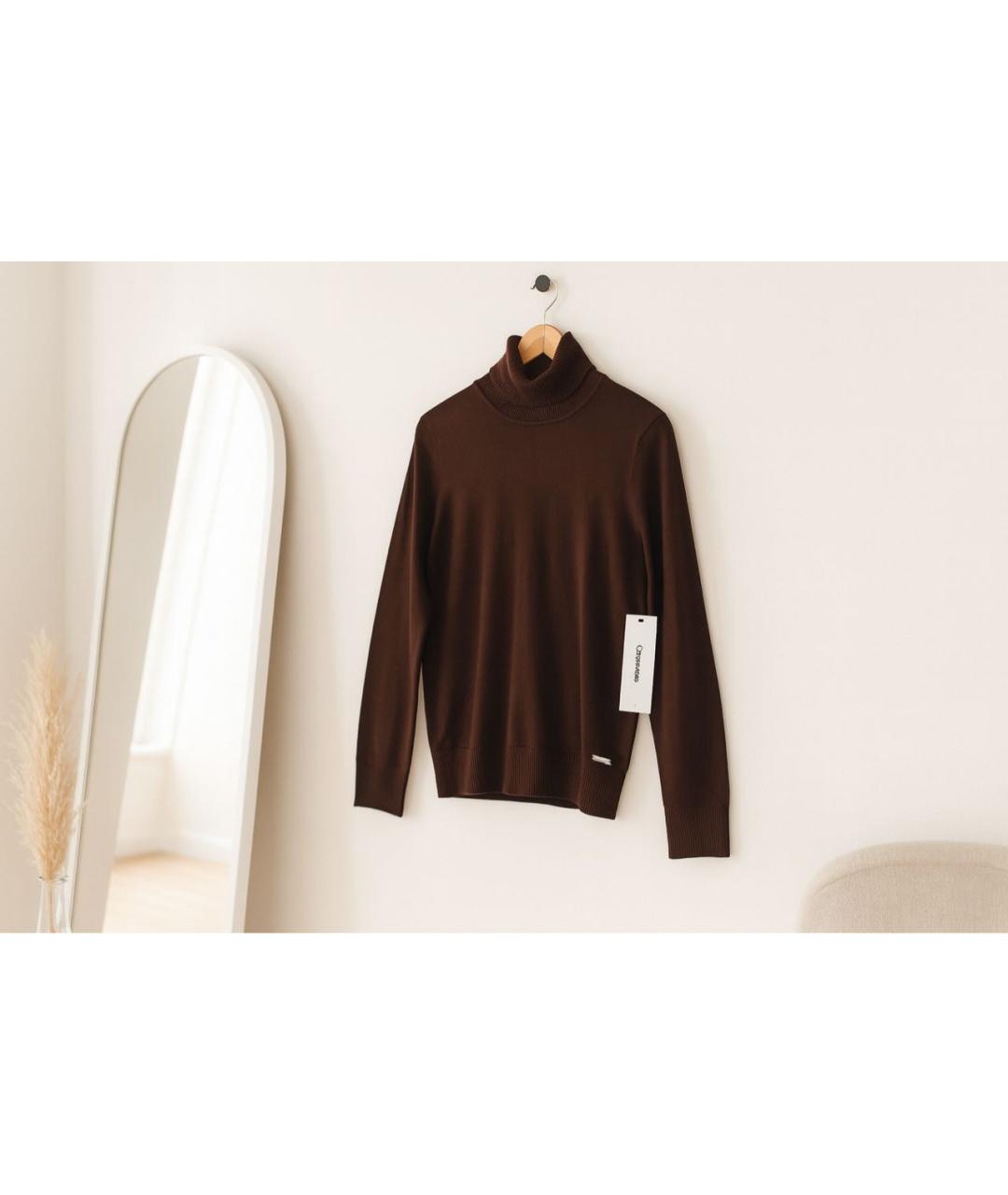 CALVIN KLEIN Коричневая водолазка, фото 2