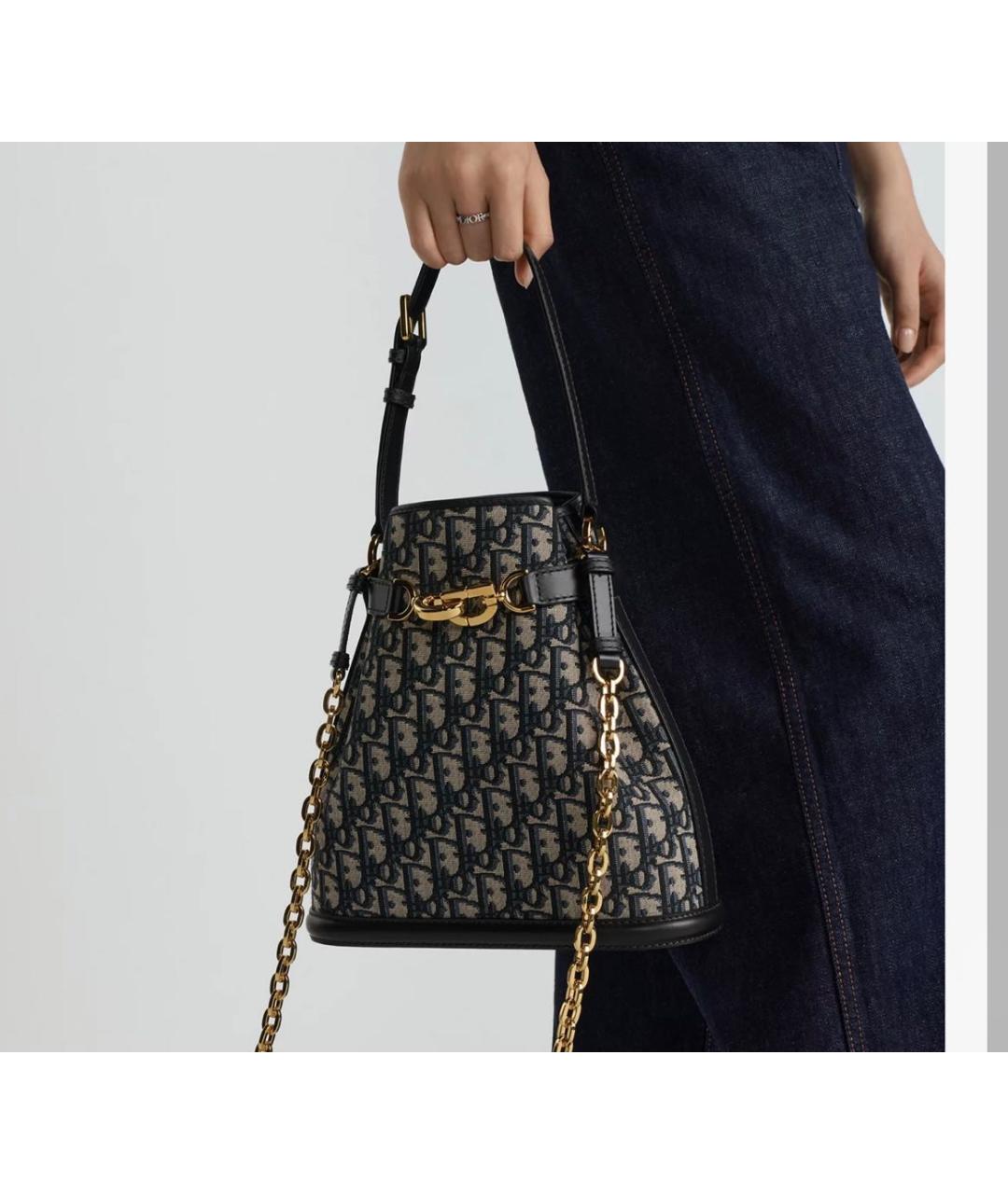 CHRISTIAN DIOR Синяя тканевая сумка через плечо, фото 6