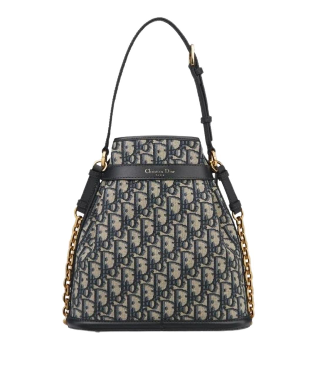 CHRISTIAN DIOR Синяя тканевая сумка через плечо, фото 2