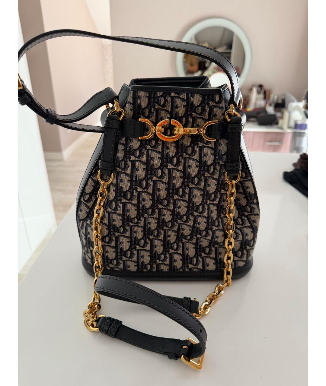 CHRISTIAN DIOR Синяя тканевая сумка через плечо, фото 7