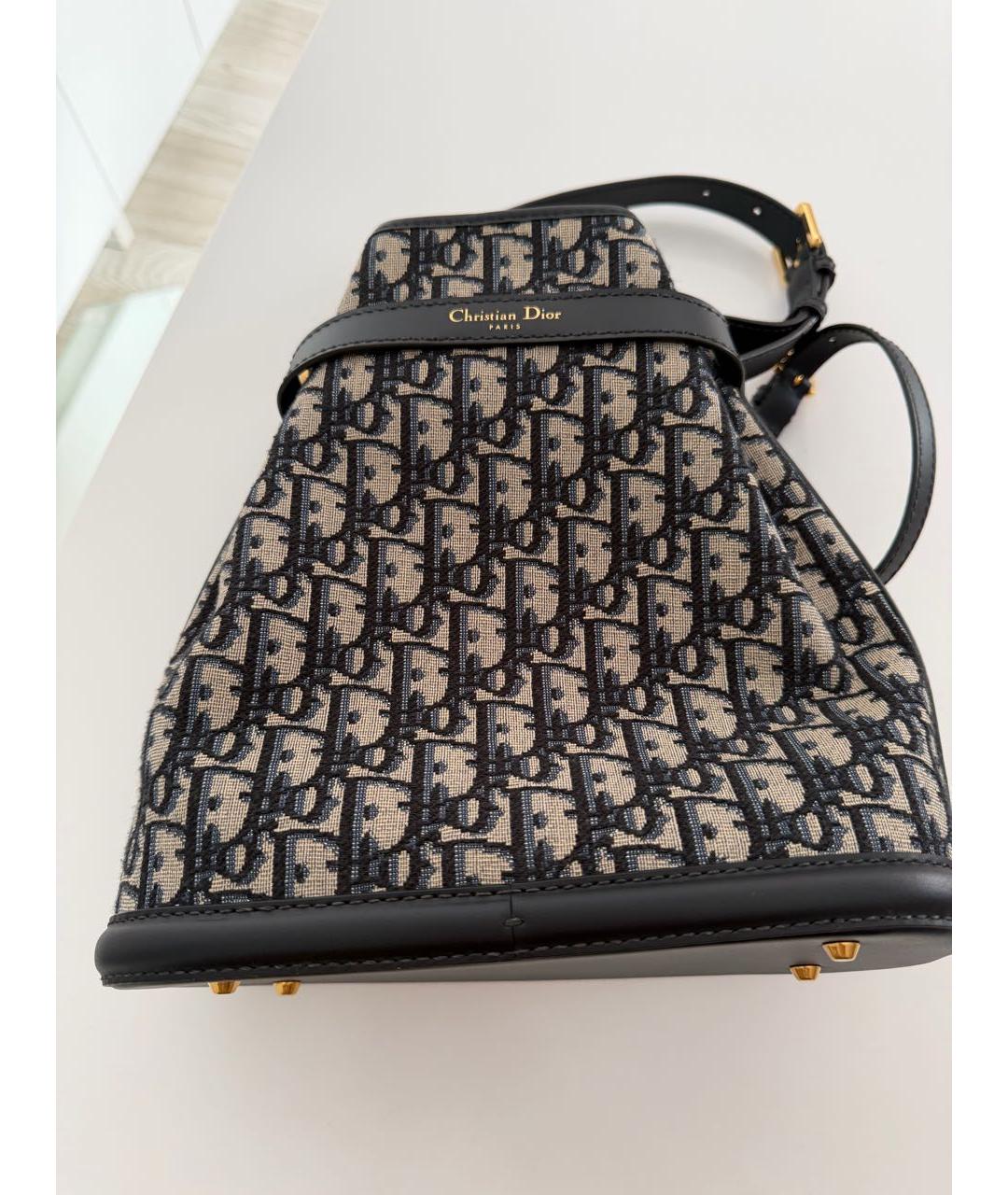 CHRISTIAN DIOR Синяя тканевая сумка через плечо, фото 4