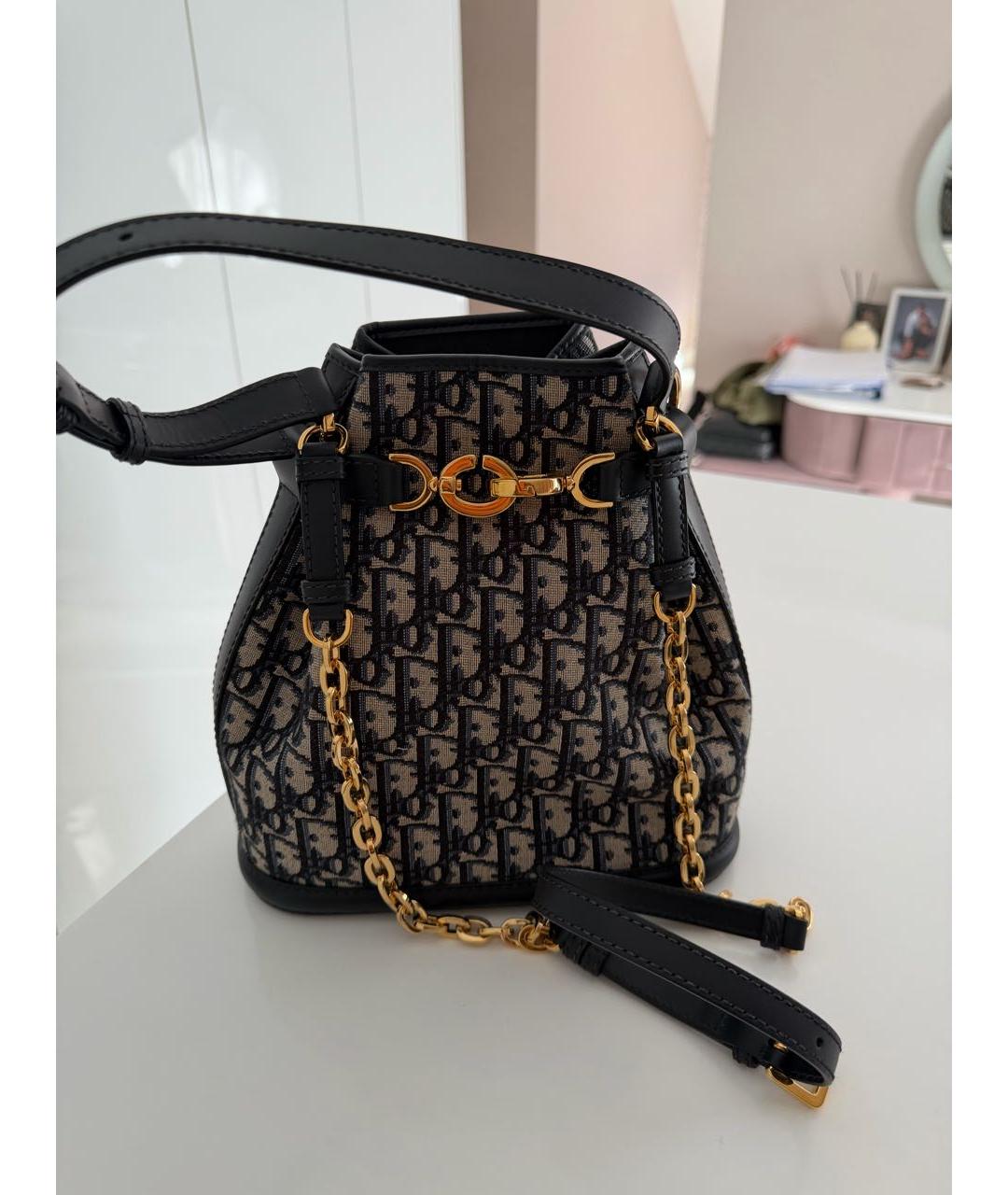 CHRISTIAN DIOR Синяя тканевая сумка через плечо, фото 3