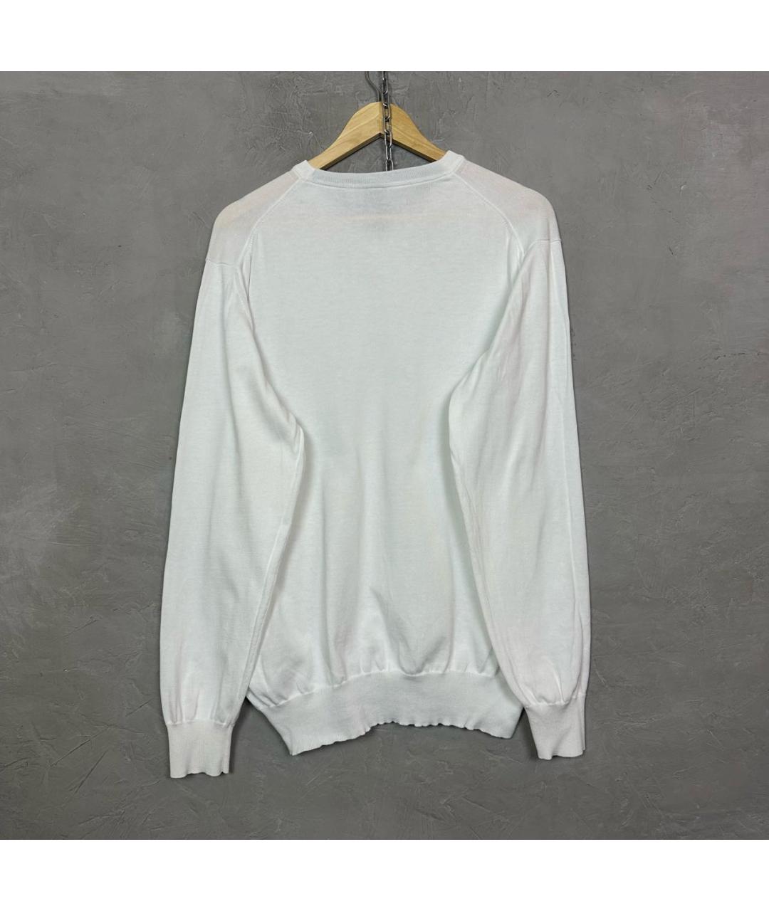 HUGO BOSS Белый хлопковый джемпер / свитер, фото 3