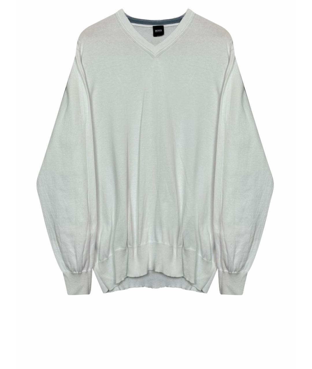 HUGO BOSS Белый хлопковый джемпер / свитер, фото 1