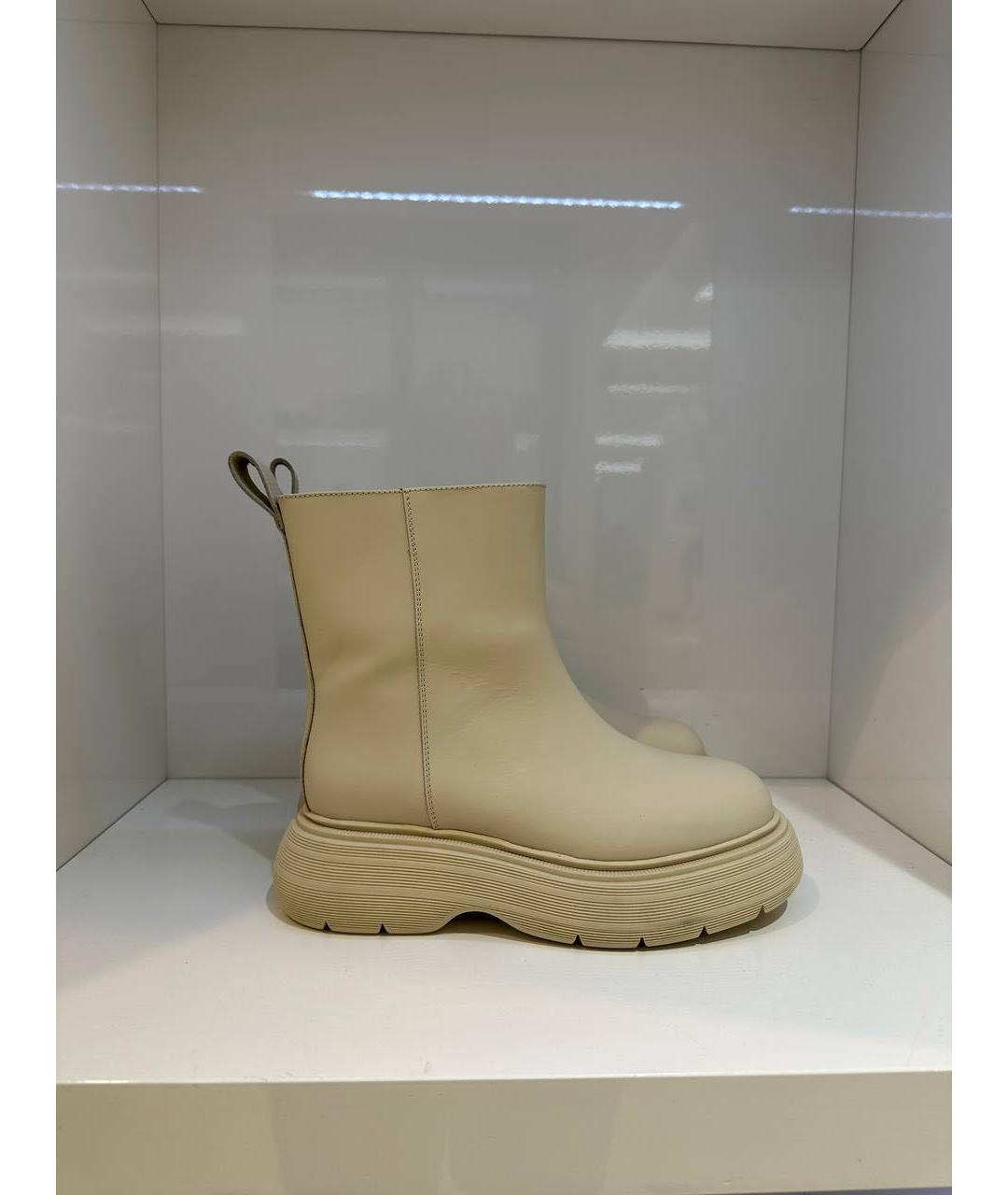 GIABORGHINI Бежевые кожаные ботинки, фото 4