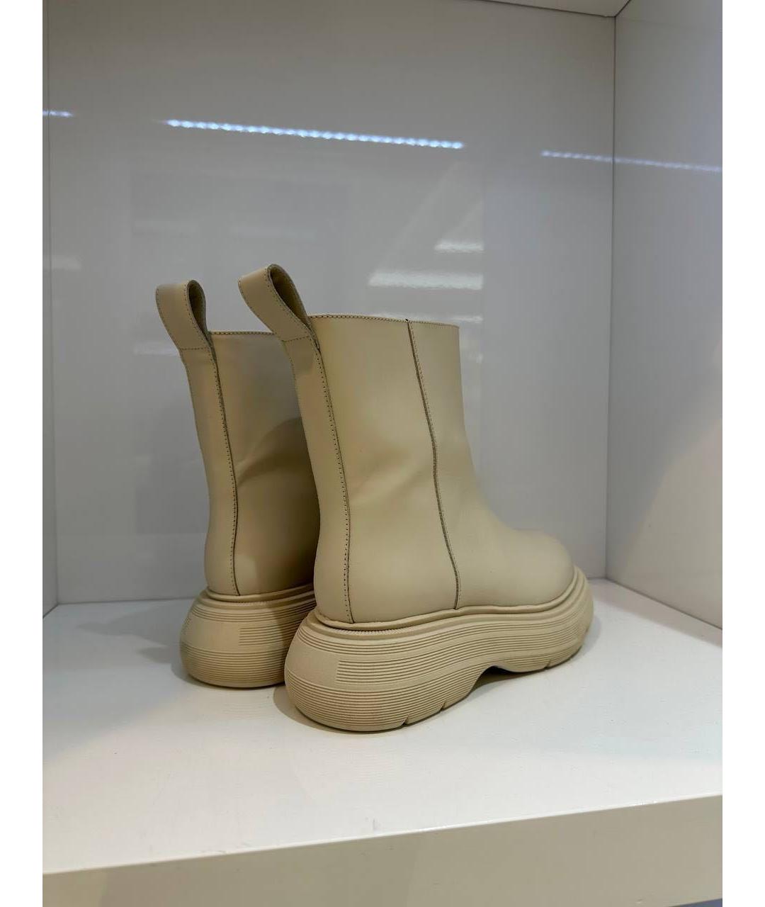 GIABORGHINI Бежевые кожаные ботинки, фото 3