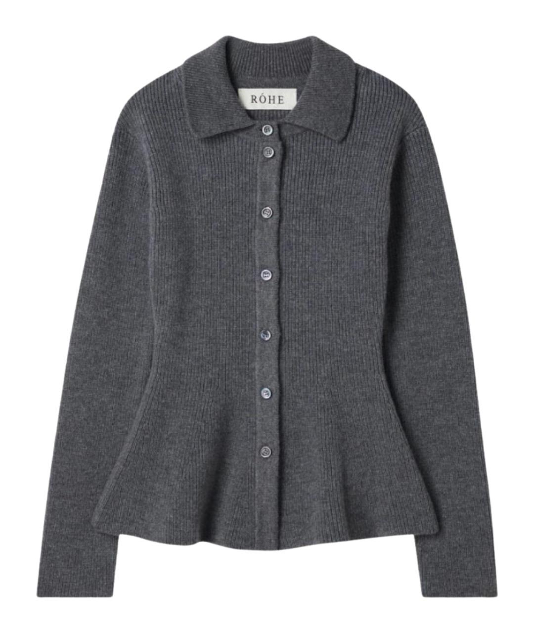 ROHE Серый шерстяной кардиган, фото 1