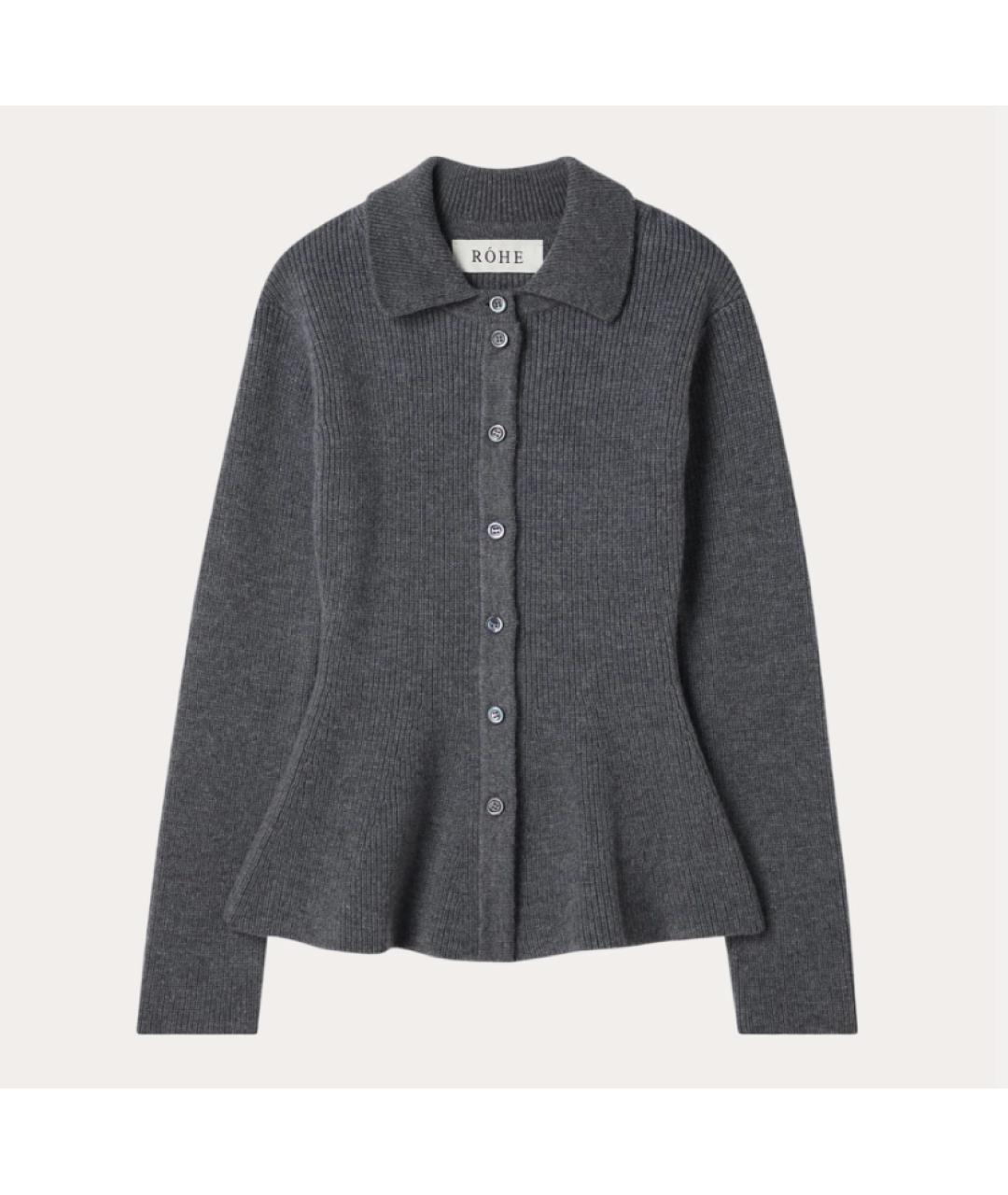 ROHE Серый шерстяной кардиган, фото 5