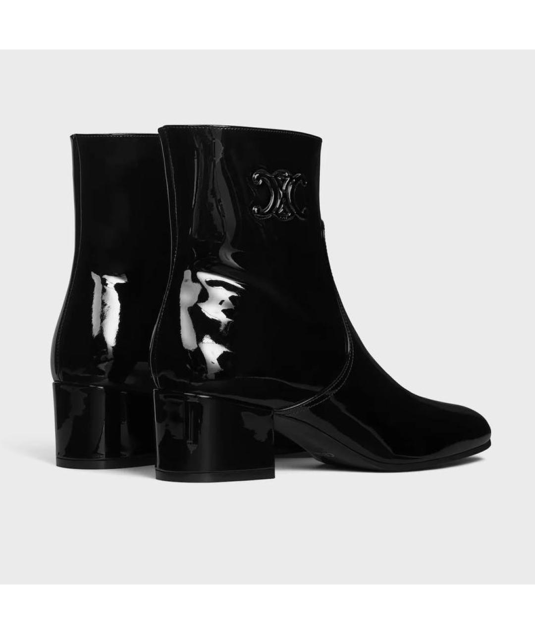 CELINE Черные ботильоны из лакированной кожи, фото 3