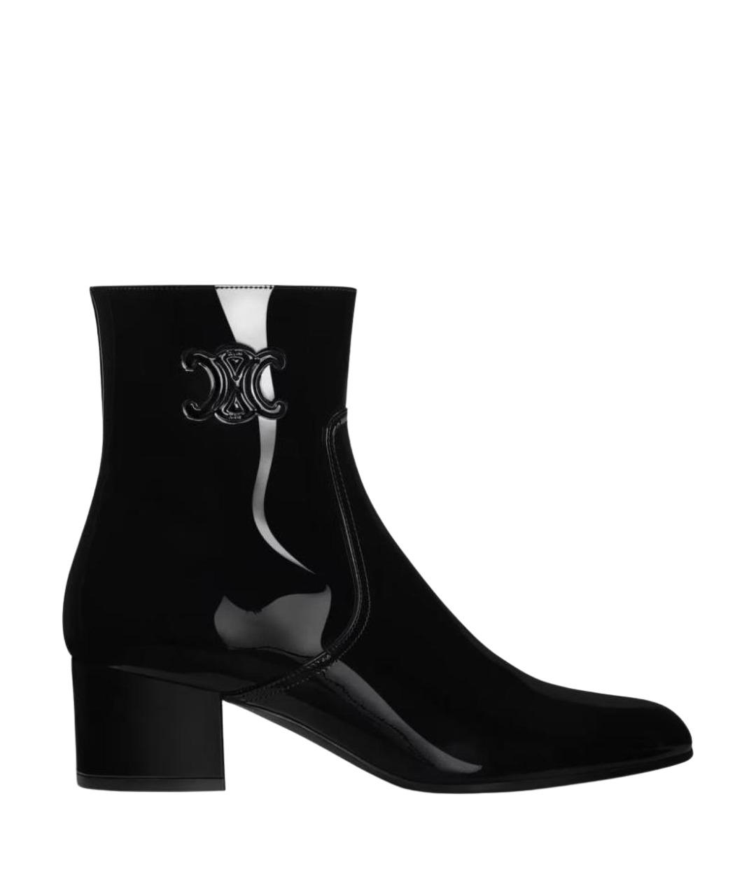 CELINE Черные ботильоны из лакированной кожи, фото 1