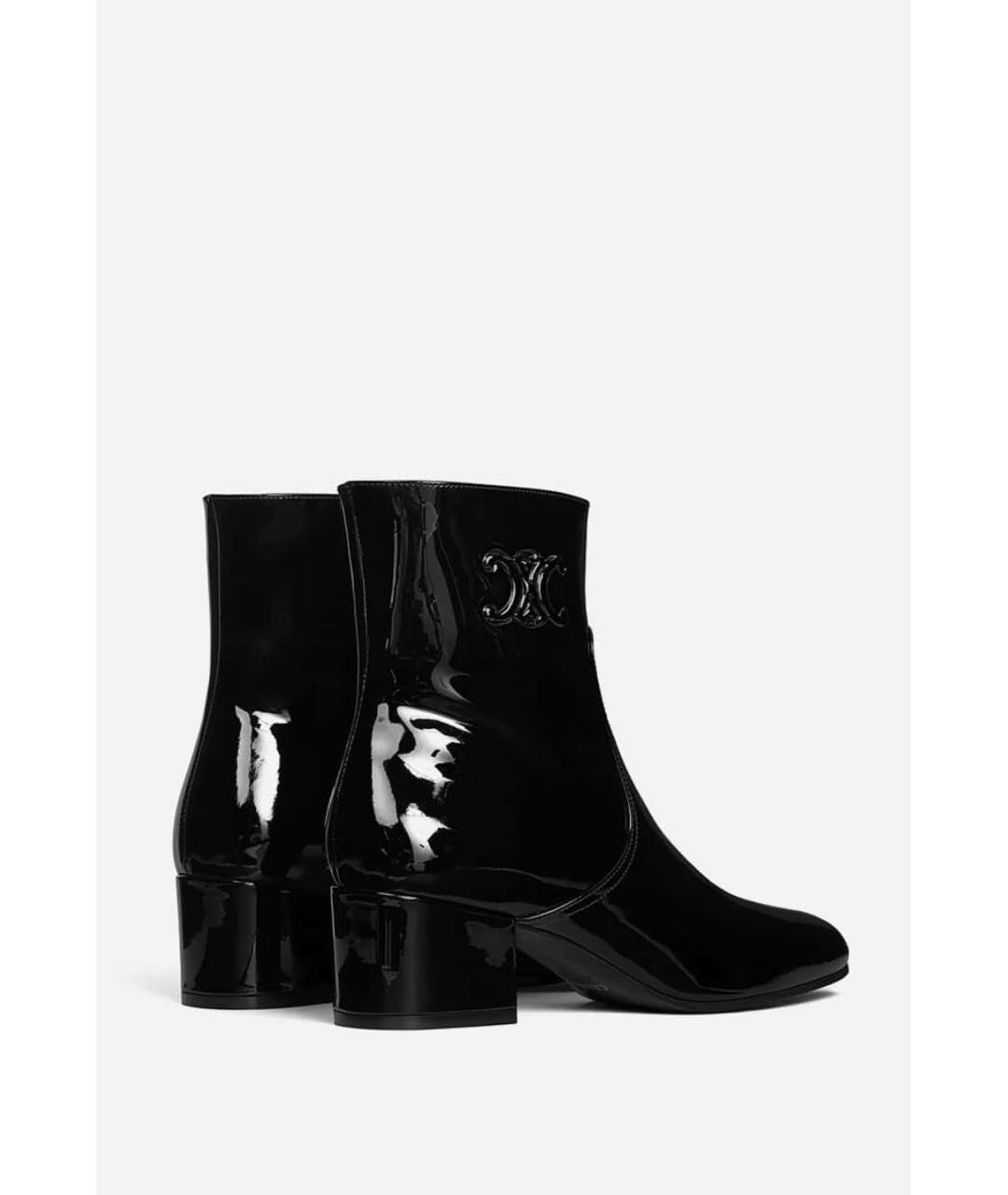 CELINE Черные ботильоны из лакированной кожи, фото 8