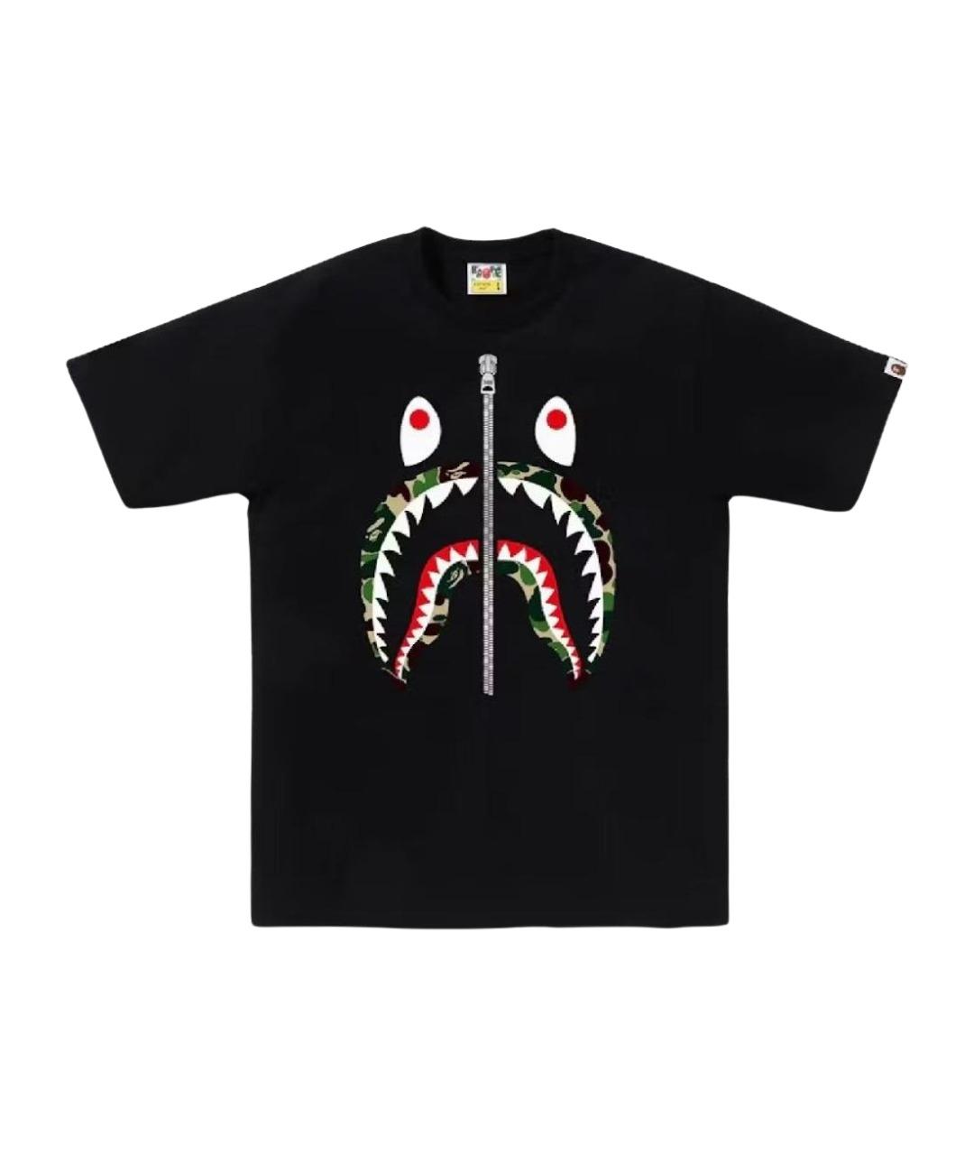 A BATHING APE Черная хлопковая футболка, фото 1