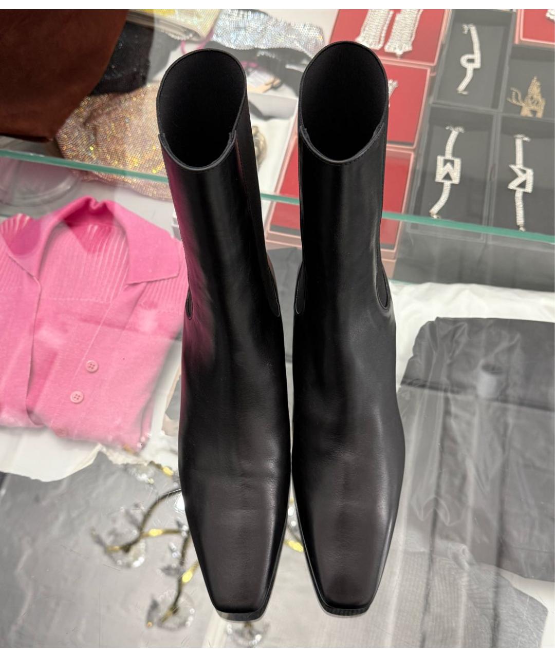 TOTEME Черные кожаные ботильоны, фото 2