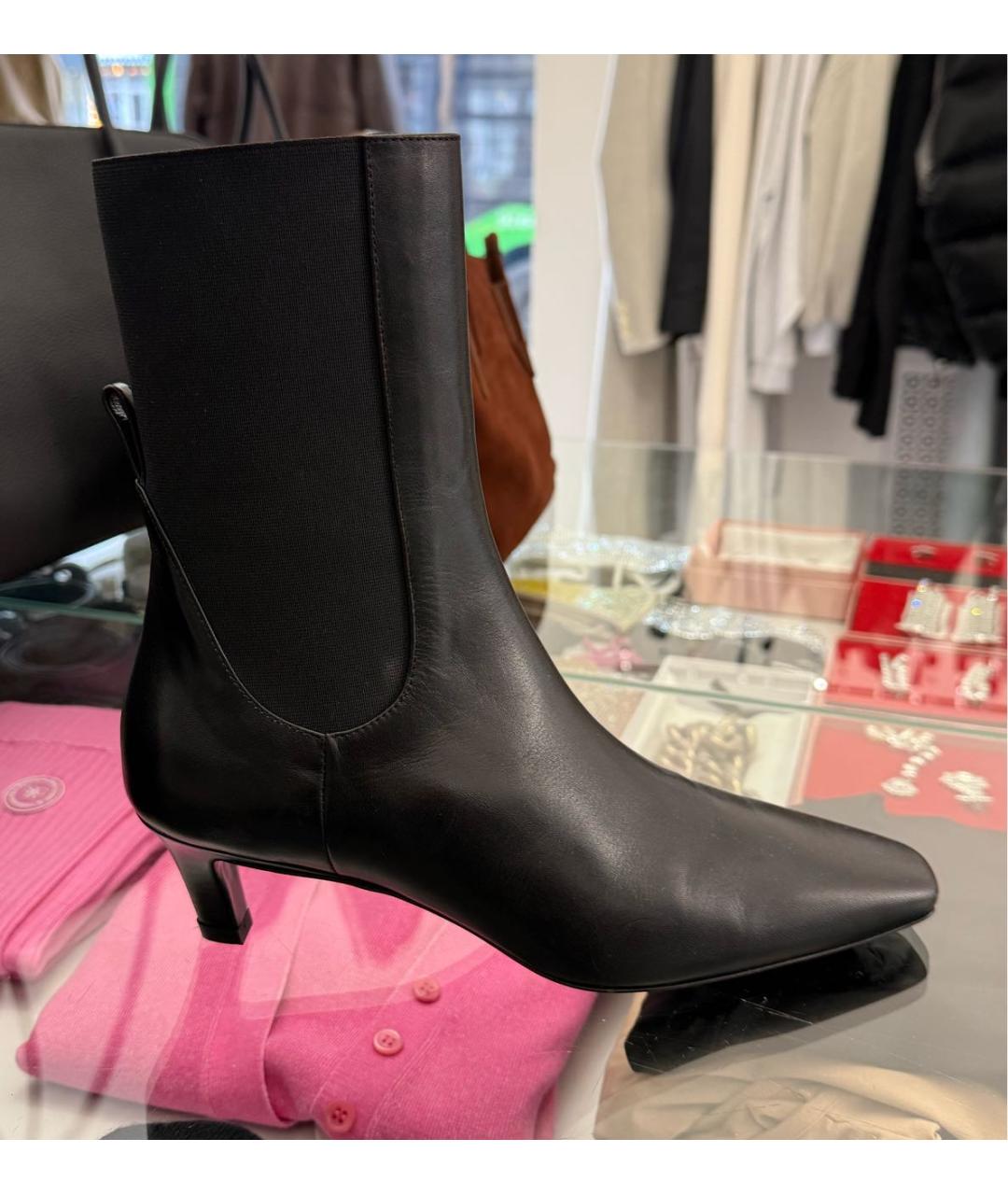 TOTEME Черные кожаные ботильоны, фото 5