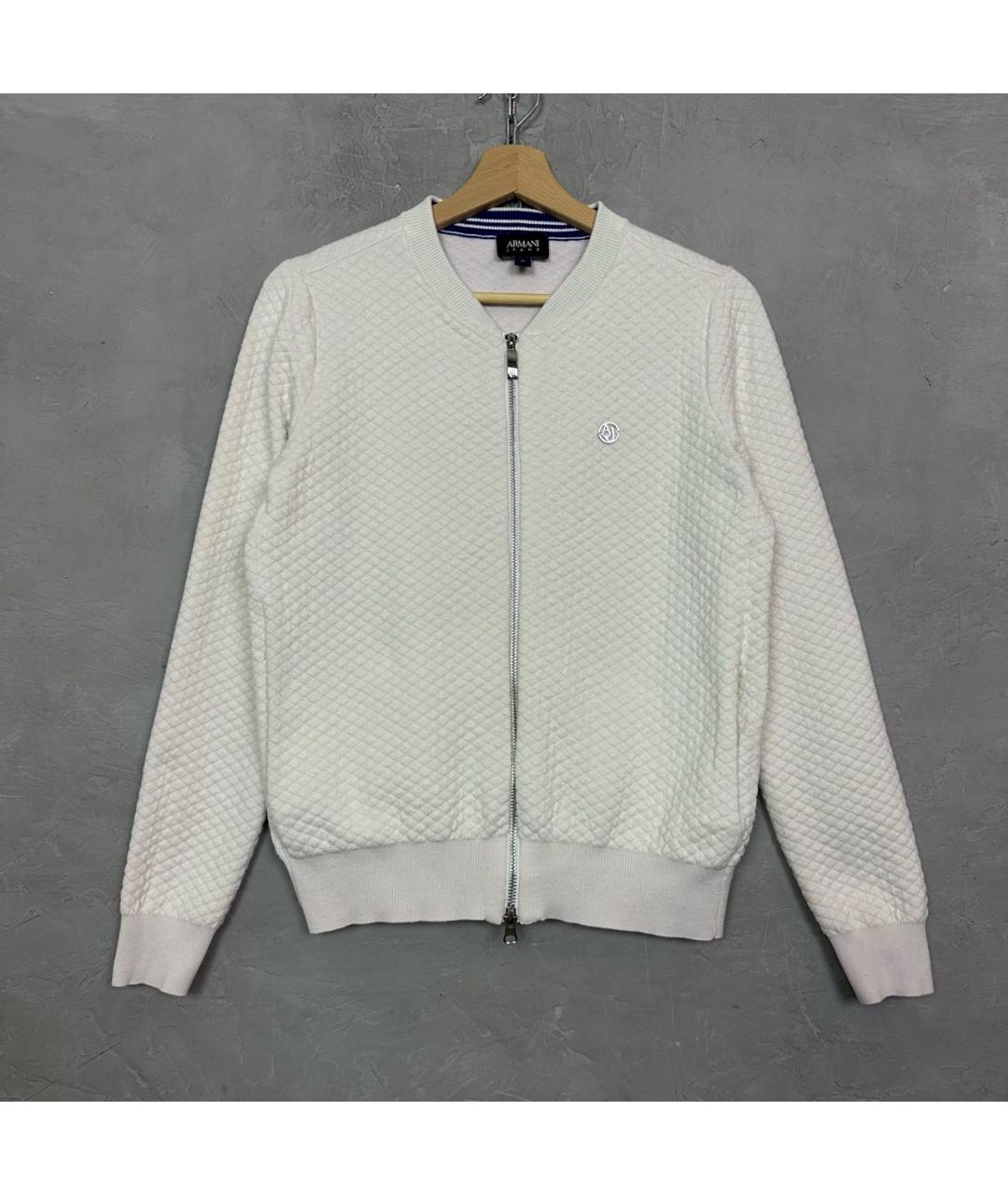 ARMANI JEANS Белый хлопковый джемпер / свитер, фото 2