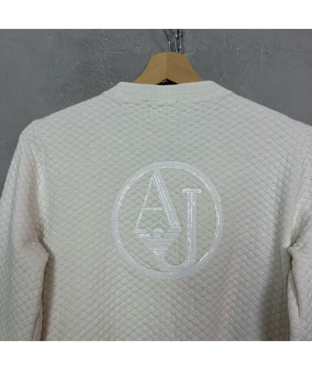 ARMANI JEANS Белый хлопковый джемпер / свитер, фото 4