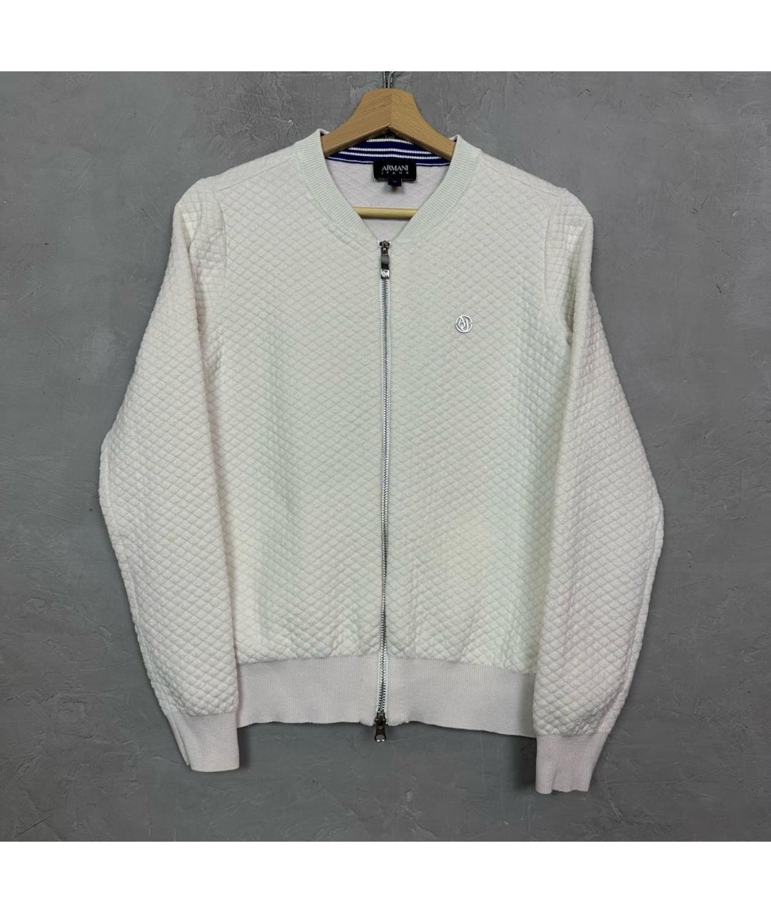 ARMANI JEANS Белый хлопковый джемпер / свитер, фото 8